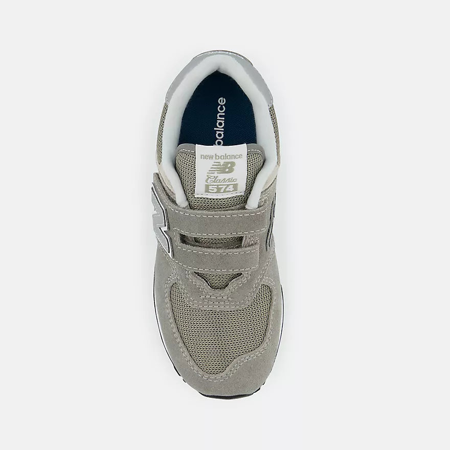 New Balance 574 Core Hook & Loop Kids Sneakers - Lightweight Grey Athletic Shoes for Boys & Girls - Perfect for School, Running & Casual Wear