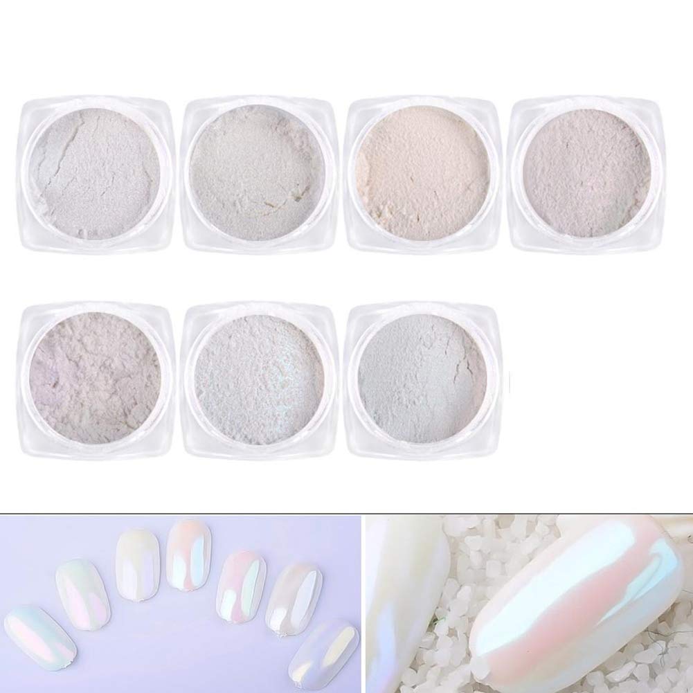 7-Color Chrome Nail Powder Set - Rose Gold, Silver & Holographic Glitter Dust with Sponge Applicators | Professional Nail Art Pigments for DIY Manicures, Acrylic Nails & Gel Polish Designs | Perfect for Parties, Weddings & Special Occasions