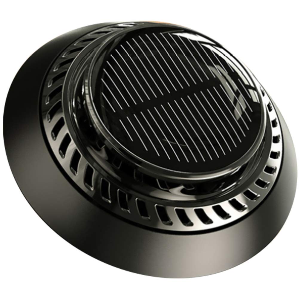 Solar Powered Rotating Car Air Freshener & Aromatherapy Diffuser - Black Car Air Purifier & Odor Eliminator for Home, Office & Vehicle Interior Decor - Perfect for Freshening Small Spaces & Eliminating Smoke/Pet Odors