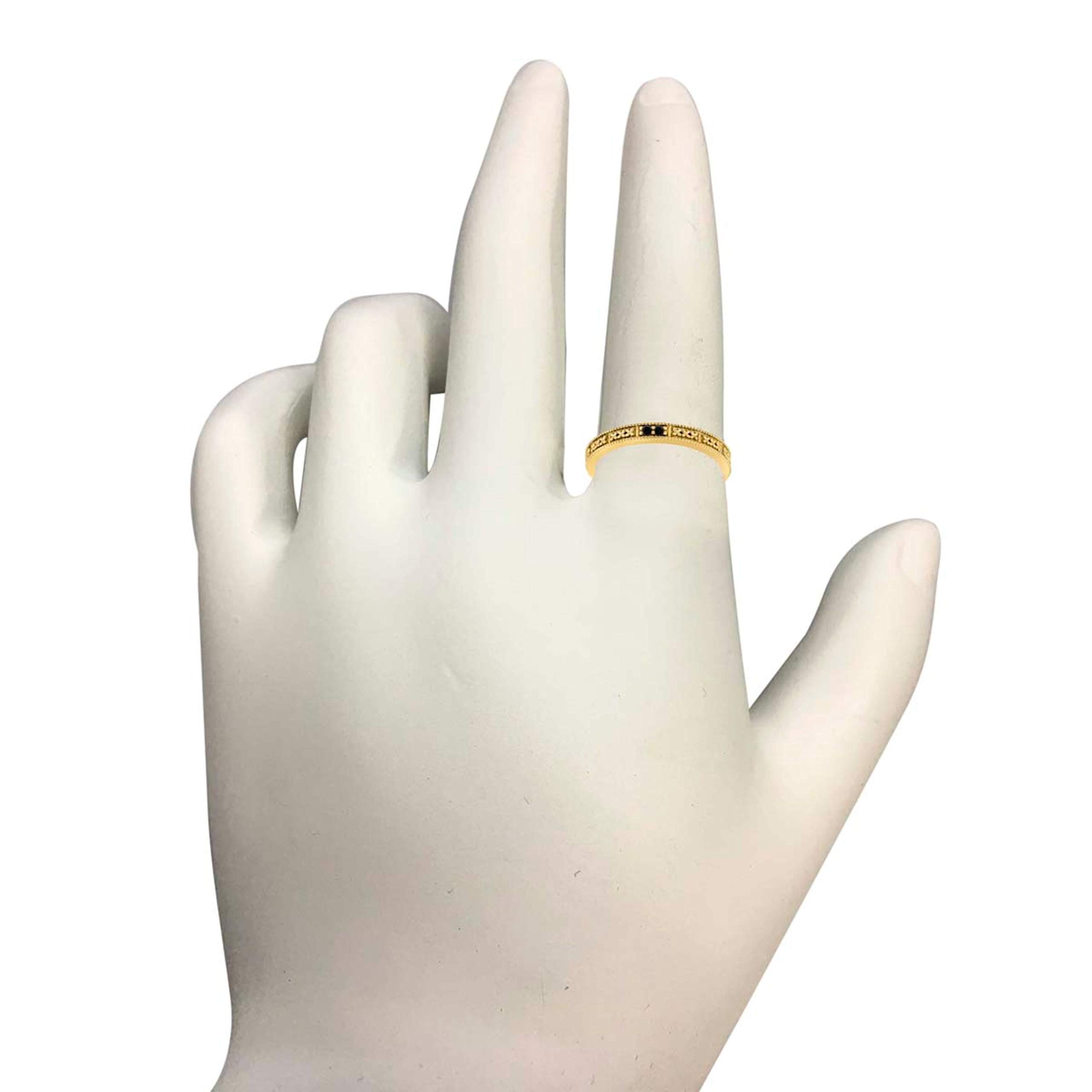 10K Solid Rose, White & Yellow Gold Black Diamond Wedding Band - Handcrafted Valentine's Day Gift for Her, Anniversary Jewelry & Bridal Ring