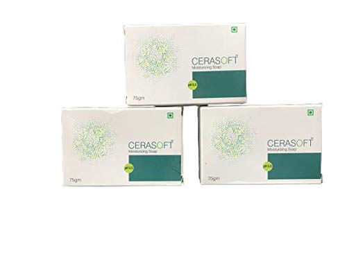 CERASOFT Moisturizing Soap Bar - Pack of 3 (75g Each) | Hydrating & Gentle Cleansing for Dry & Sensitive Skin | Perfect for Daily Face & Body Wash, Travel & Gift Sets
