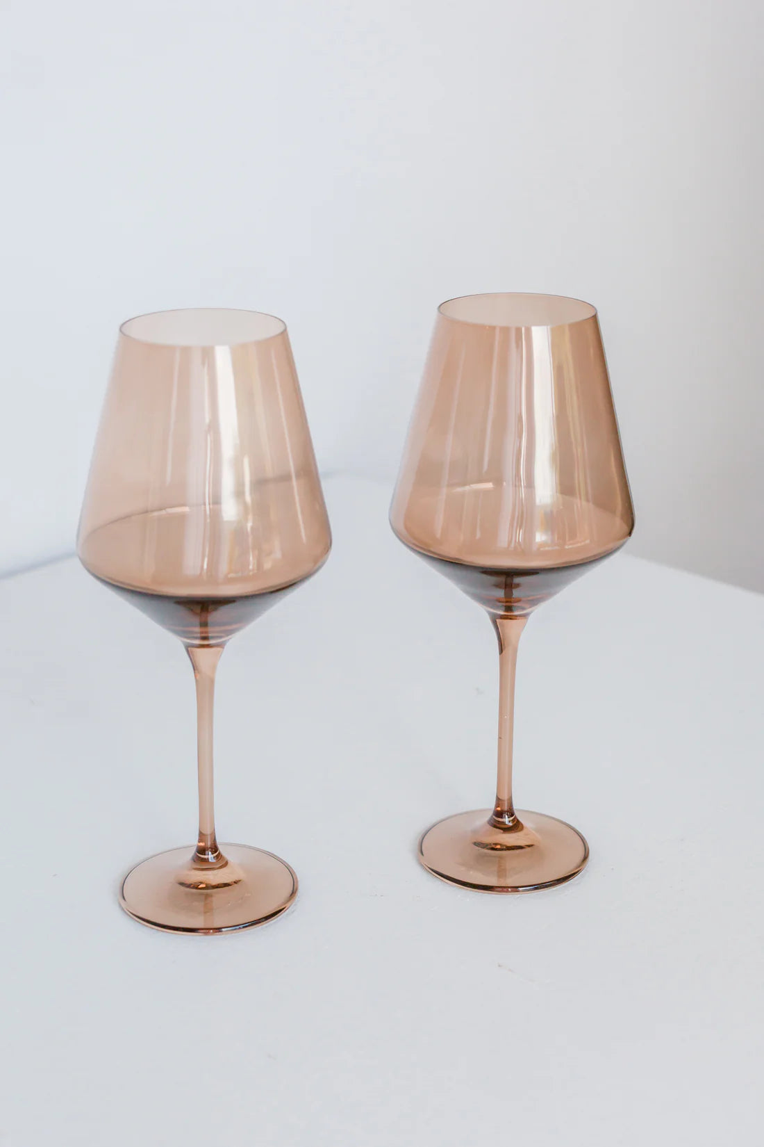 Elegant Estelle Colored Glass Wine Glasses Set of 2 - Perfect for Dinner Parties, Romantic Dates & Home Entertaining
