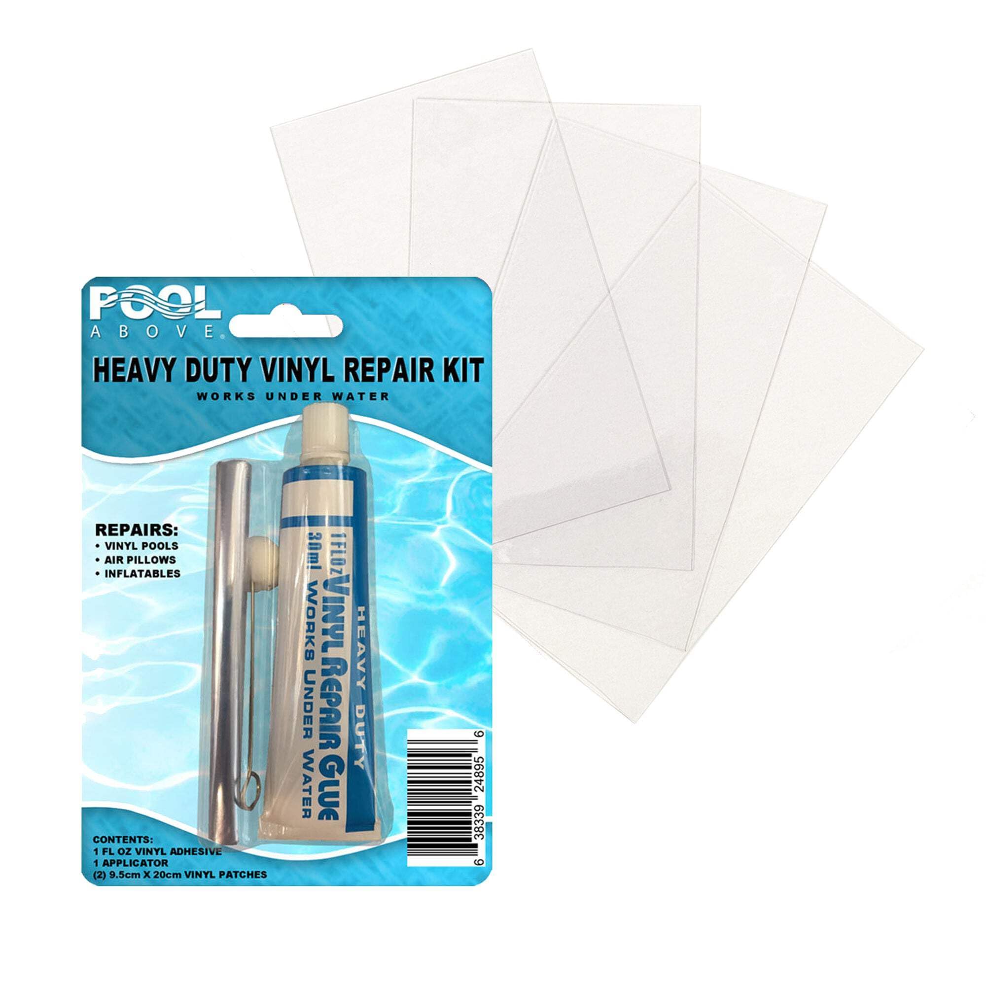 Heavy Duty Vinyl Repair Patch Kit with Adhesive Glue - Waterproof Repair for Inflatables, Boats, Kayaks, Air Mattresses | Perfect for Outdoor, Camping and Pool Use