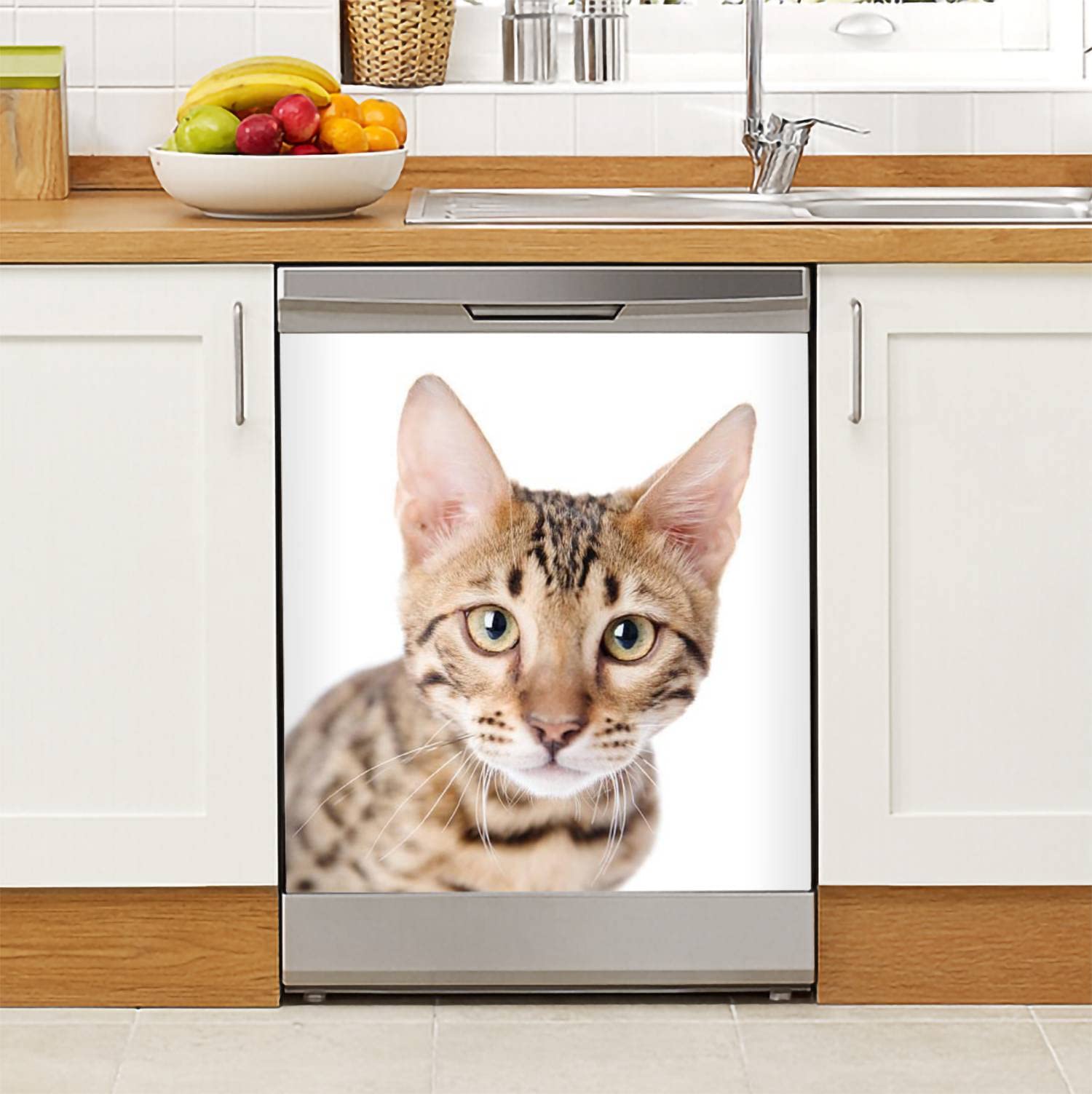 Bengal Cat Dishwasher Magnet Sticker - 23x26in Refrigerator Decal for Kitchen, Fridge, Metal Door & Garage - Fun Home Decor with Prionailurus Bengalensis Design - Perfect for Adding Personality to Appliances & Spaces