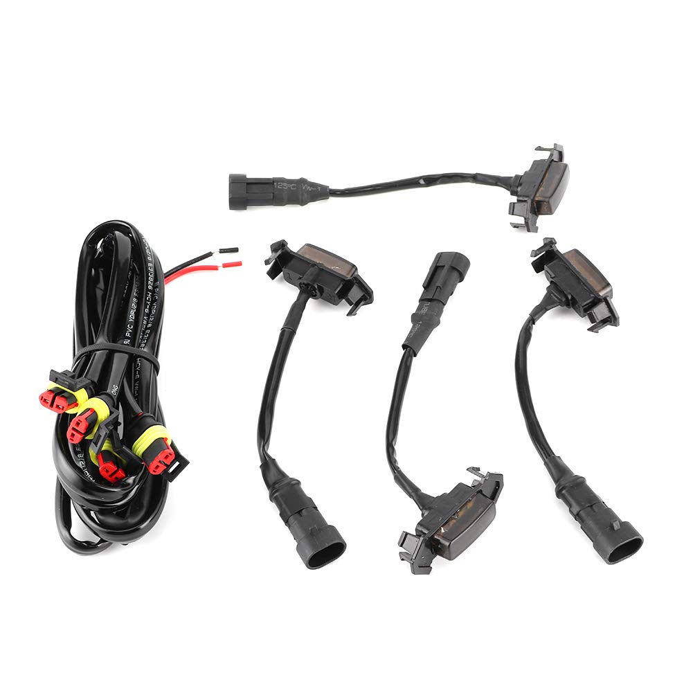 Acouto 4pcs LED Front Bumper Grille Lights - Smoked Lens with Wiring Harness Kit - Compatible with Toyota Tacoma 2016-2019 - Off-Road Running Lamps for Night Driving & Adventure