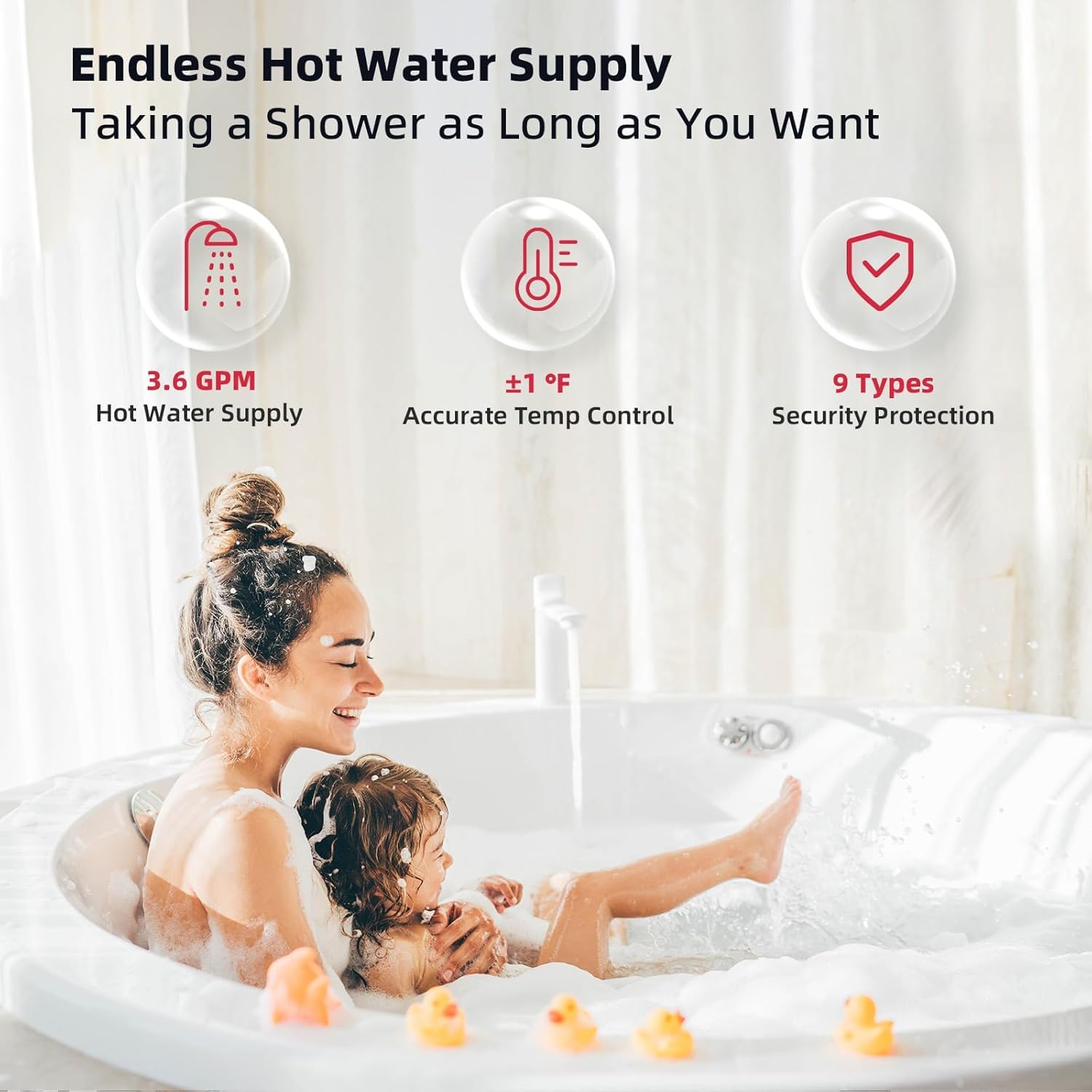 MIZUDO 80,000 BTU Propane Tankless Water Heater - 3.6 GPM Indoor Instant Hot Water System (CSA Certified) for Homes, Cabins & RV Showers
