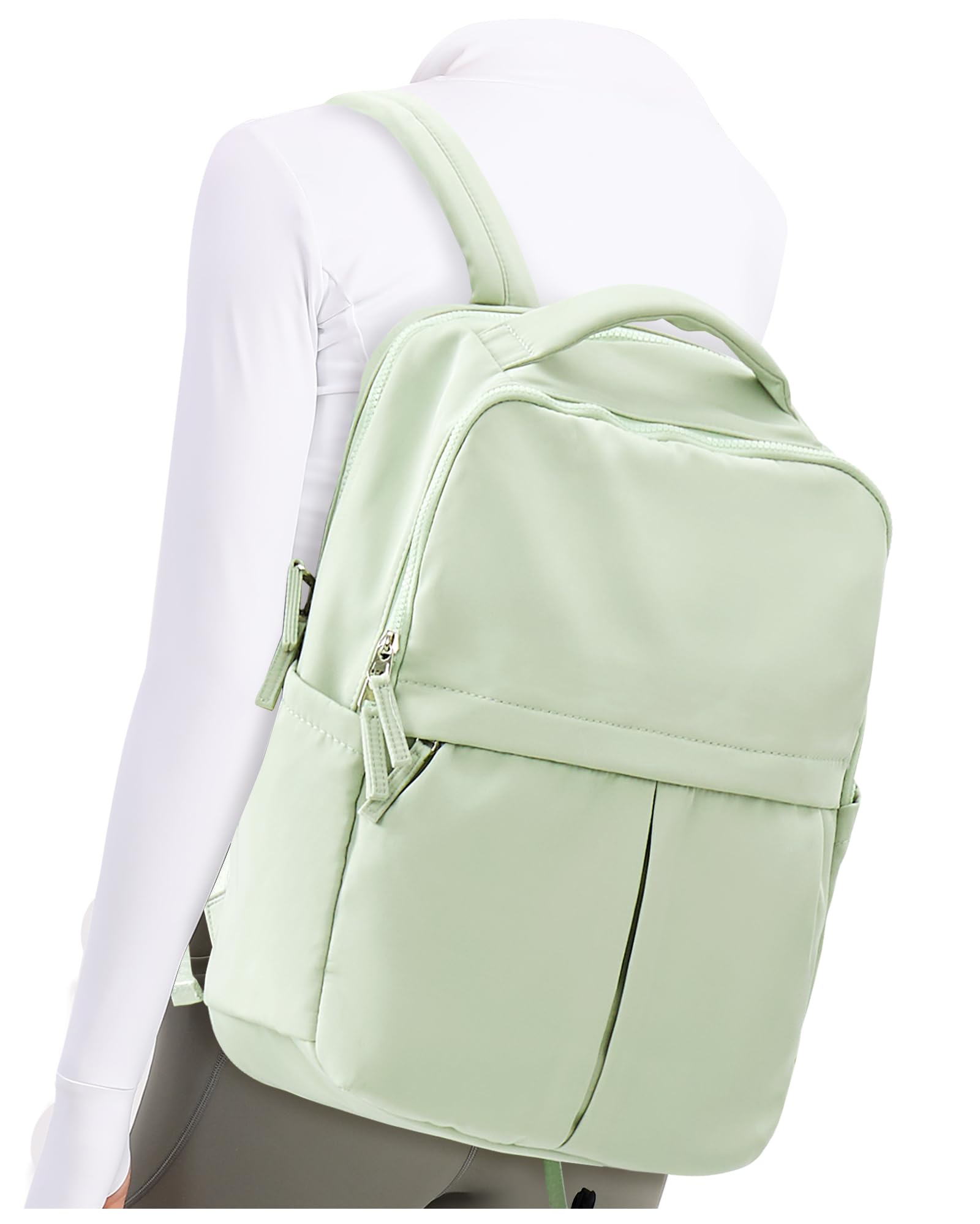 Women's Lightweight Laptop Backpack for Gym, Work & Travel - Water-Resistant Teacher Commuter Backpack with USB Charging Port - Perfect for Office, School, College & Daily Use - Green