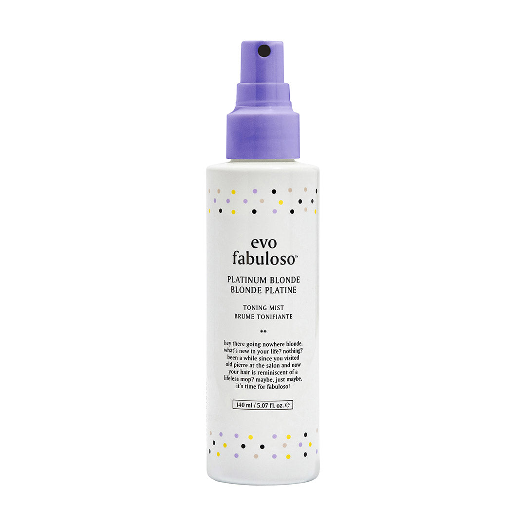 Evo Fabuloso Platinum Blonde Toning Mist 140ml - Purple Shampoo for Blonde Hair, Silver & Gray Hair Care - Tone & Brighten at Home or Salon