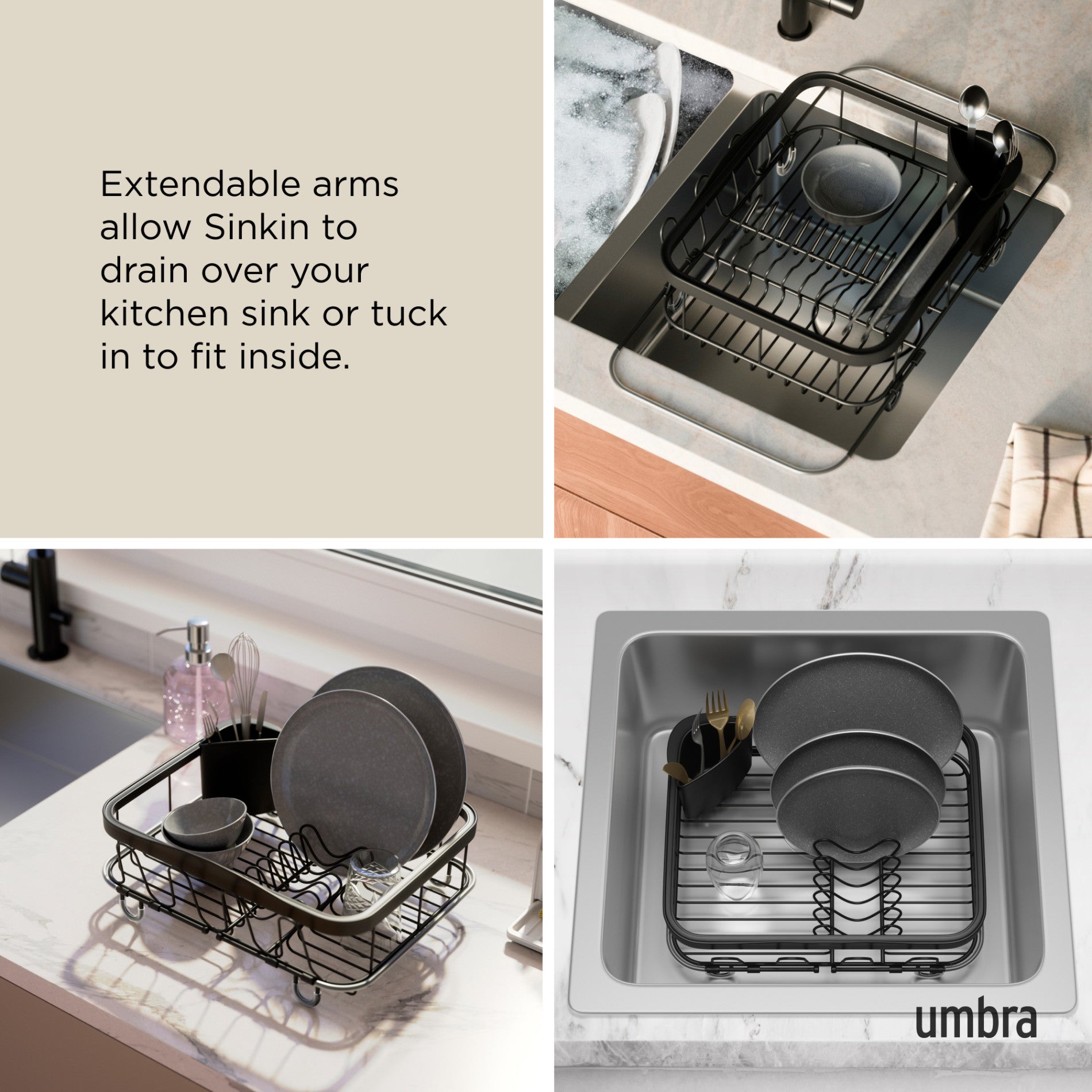 Stainless Steel Dish Drying Rack for Kitchen - Space Saving Sink Organizer with Utensil Holder | Perfect for Countertop, Sink Side & Small Apartments