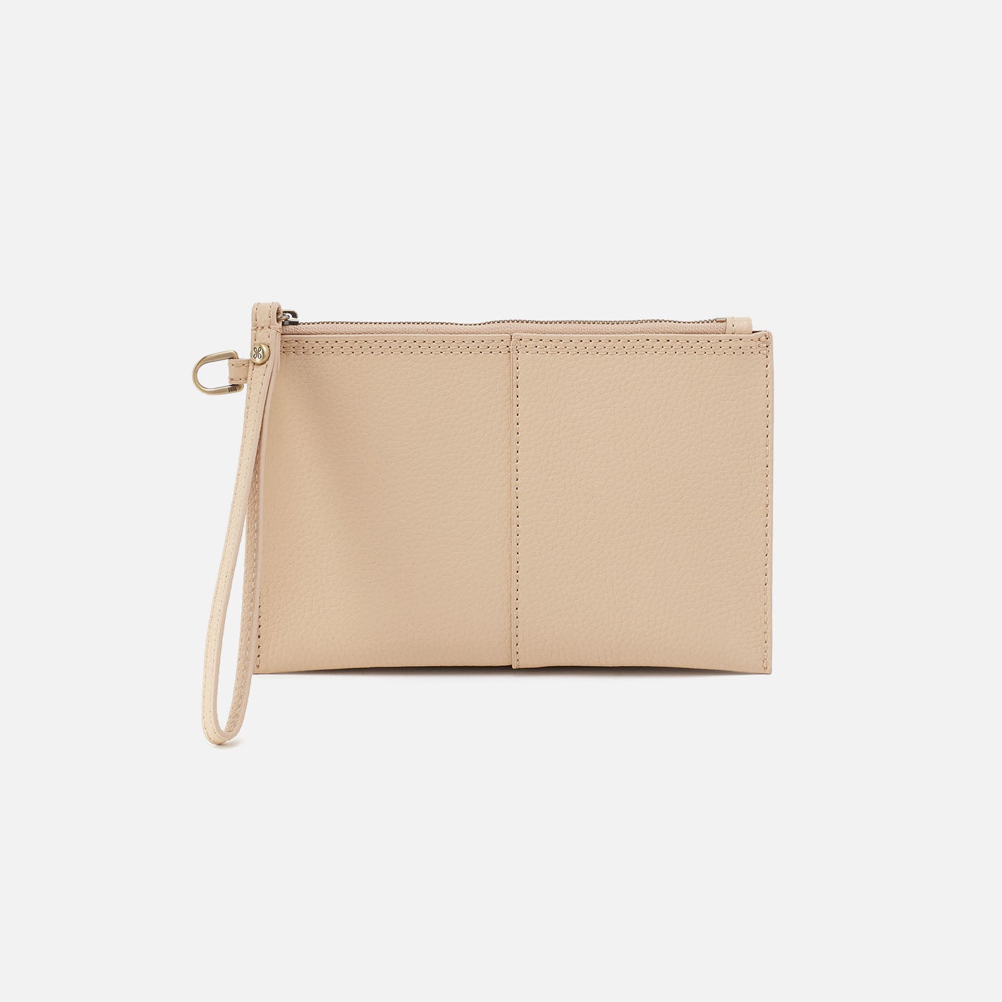 Vida Small Leather Pouch - Micro Pebbled Leather Crossbody Bag in Almond for Women | Perfect for Travel, Work & Everyday Essentials