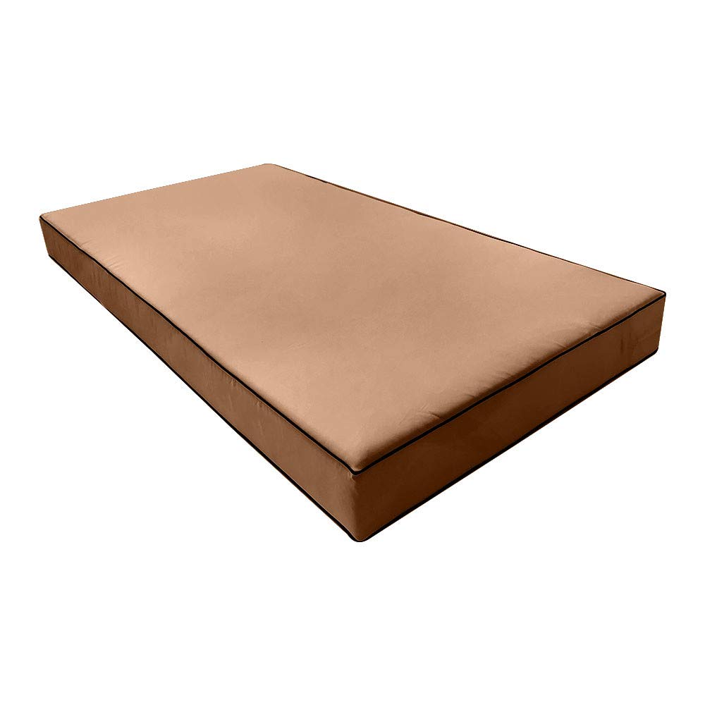 Prolinemax Style2 5-Piece Outdoor Daybed Cushion Set - Twin Size Contrast Pipe Design with Bolster Pillows for Patio, Poolside & Garden Relaxation AD104