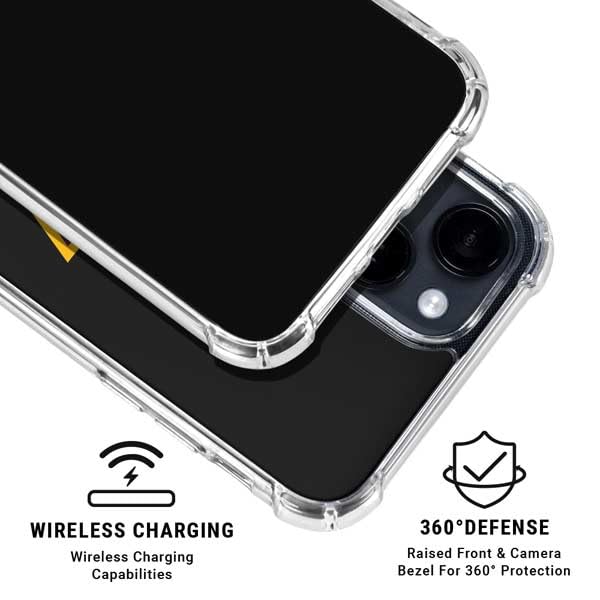 Official NFL Washington Commanders Black Design Clear Phone Case for iPhone 15 Plus - Slim Protective Cover with Team Logo - Perfect for Football Fans & Game Day Accessories