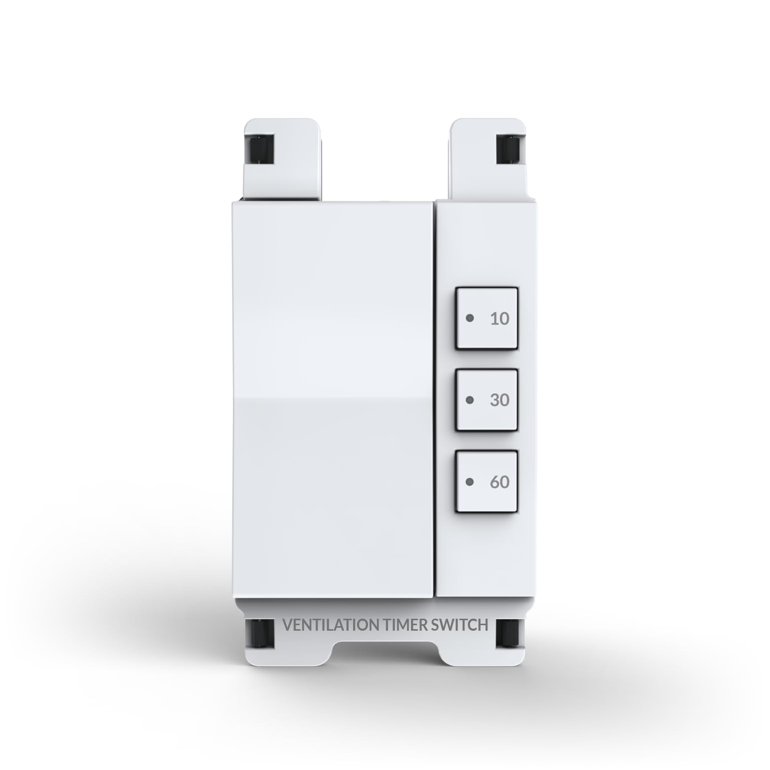 Deako Simple Ventilation Timer Switch - Single Pole, 10/30/60 Minute Presets, Manual On/Off Control, White - Perfect for Bathrooms, Kitchens & Home Ventilation Systems