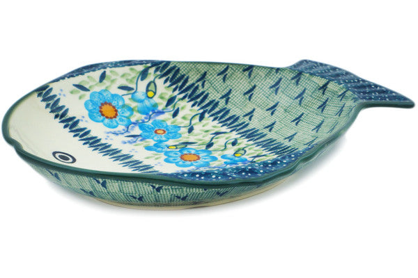 10 Fish Shaped Serving Platters - Bright Blue Ceramic Appetizer Dishes for Seafood, Sushi & Party Snacks - Perfect for Entertaining, Home Decor & Coastal Themed Dining