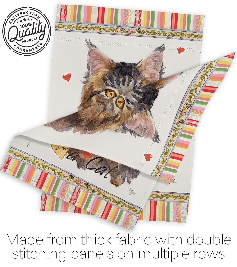 Maine Coon Cat Garden Flag Set with Stand - Double-Sided Pet Yard Decor for Outdoor & Home