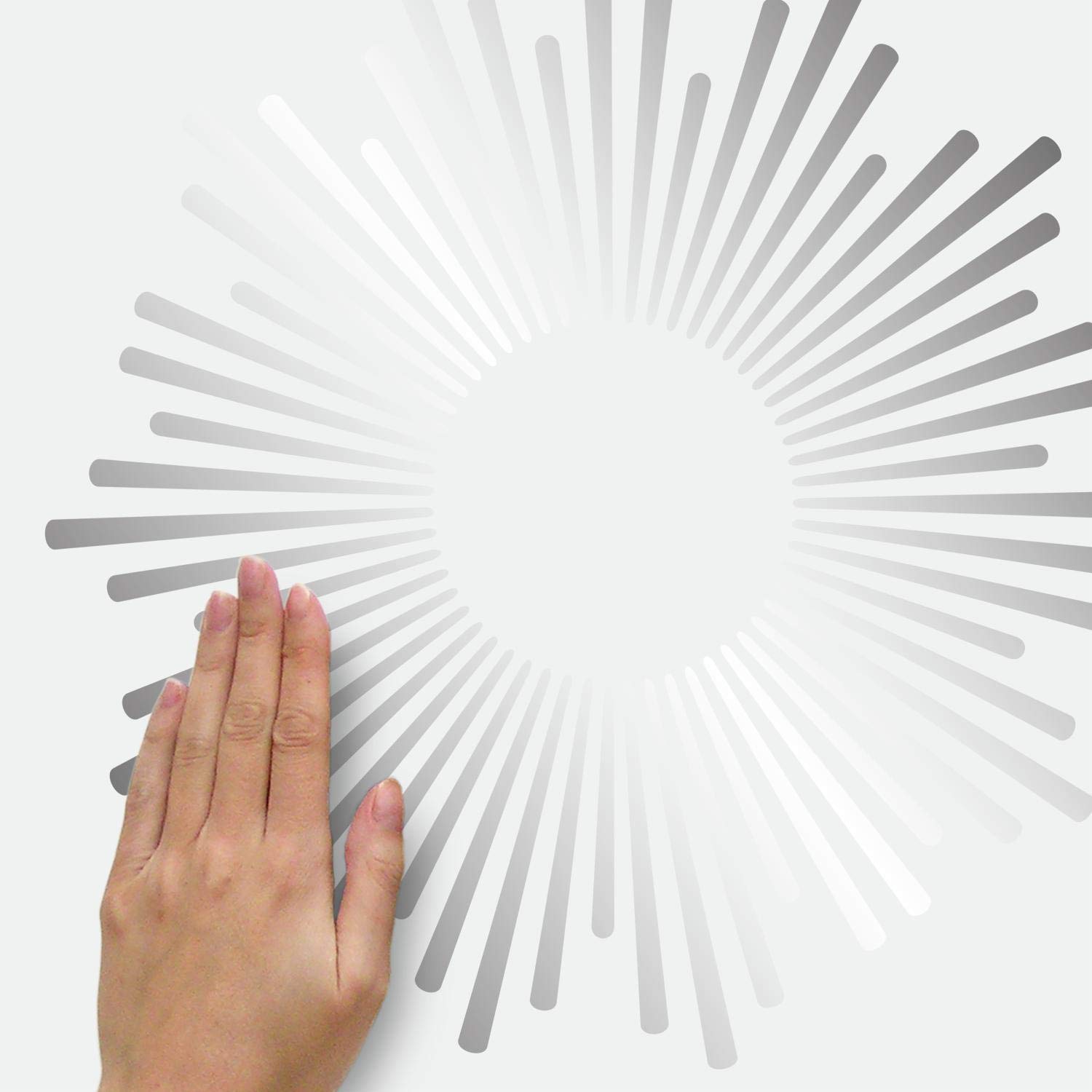 RoomMates RMK3897BX Sunburst Peel and Stick Wall Decals with Round Mirror - Silver | Self-Adhesive Wall Art for Bedroom, Nursery, Living Room Decor