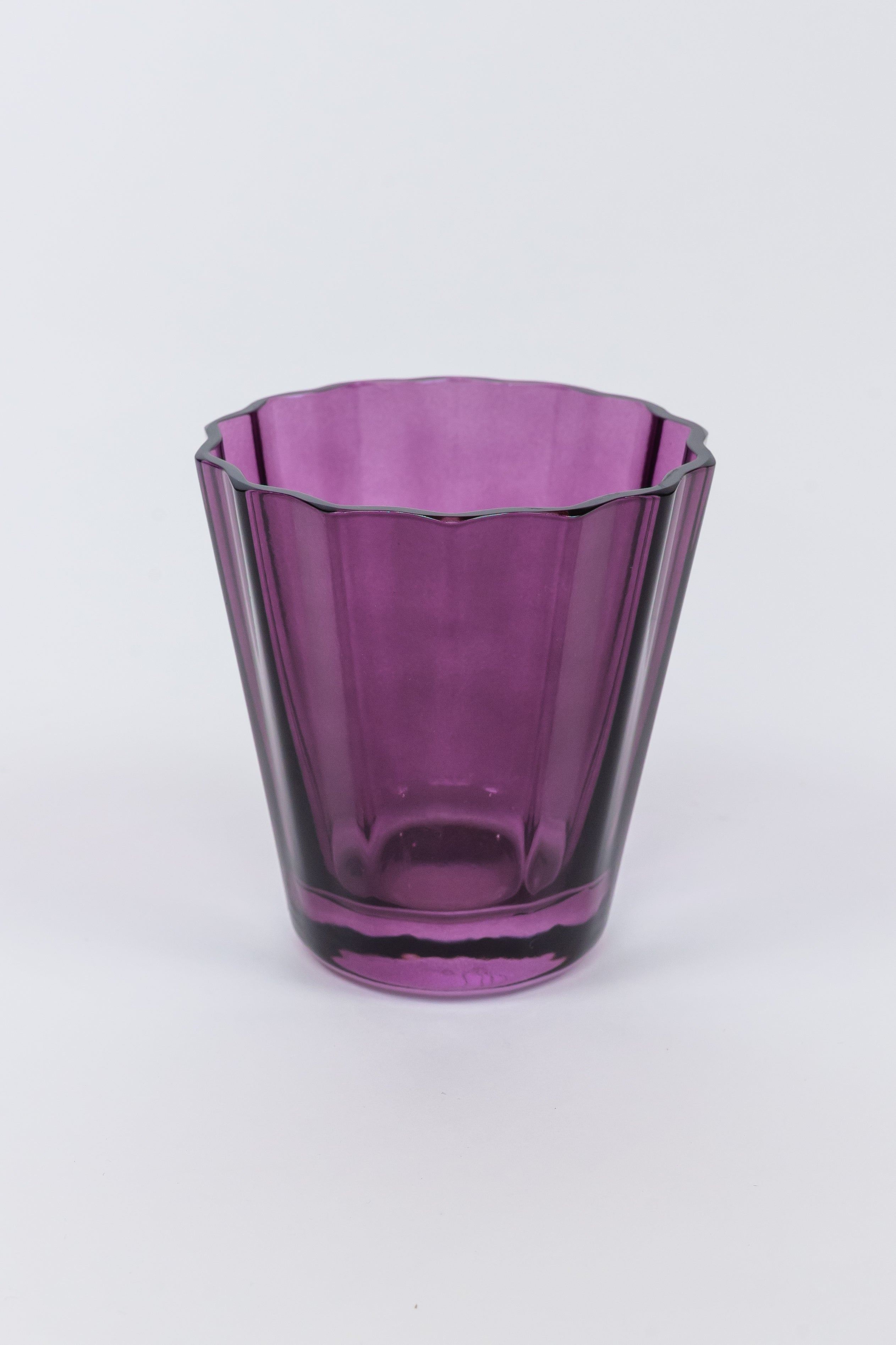 Estelle Colored Sunday Lowball Glasses - Set of 6 Amethyst Purple Cocktail Glasses for Home Bar, Party & Entertaining