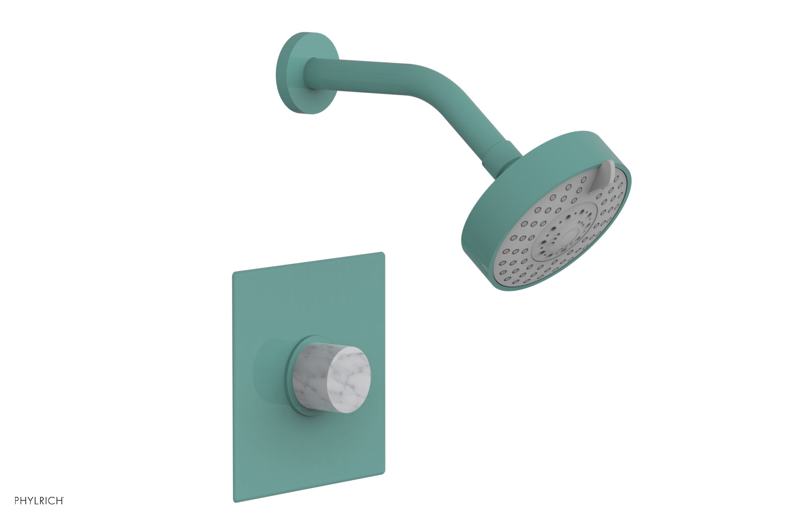 BASIC II Pressure Balance Shower Set with White Marble Handle - 230S 23 Series - Perfect for Modern Bathroom Renovation & Spa-Like Shower Experience