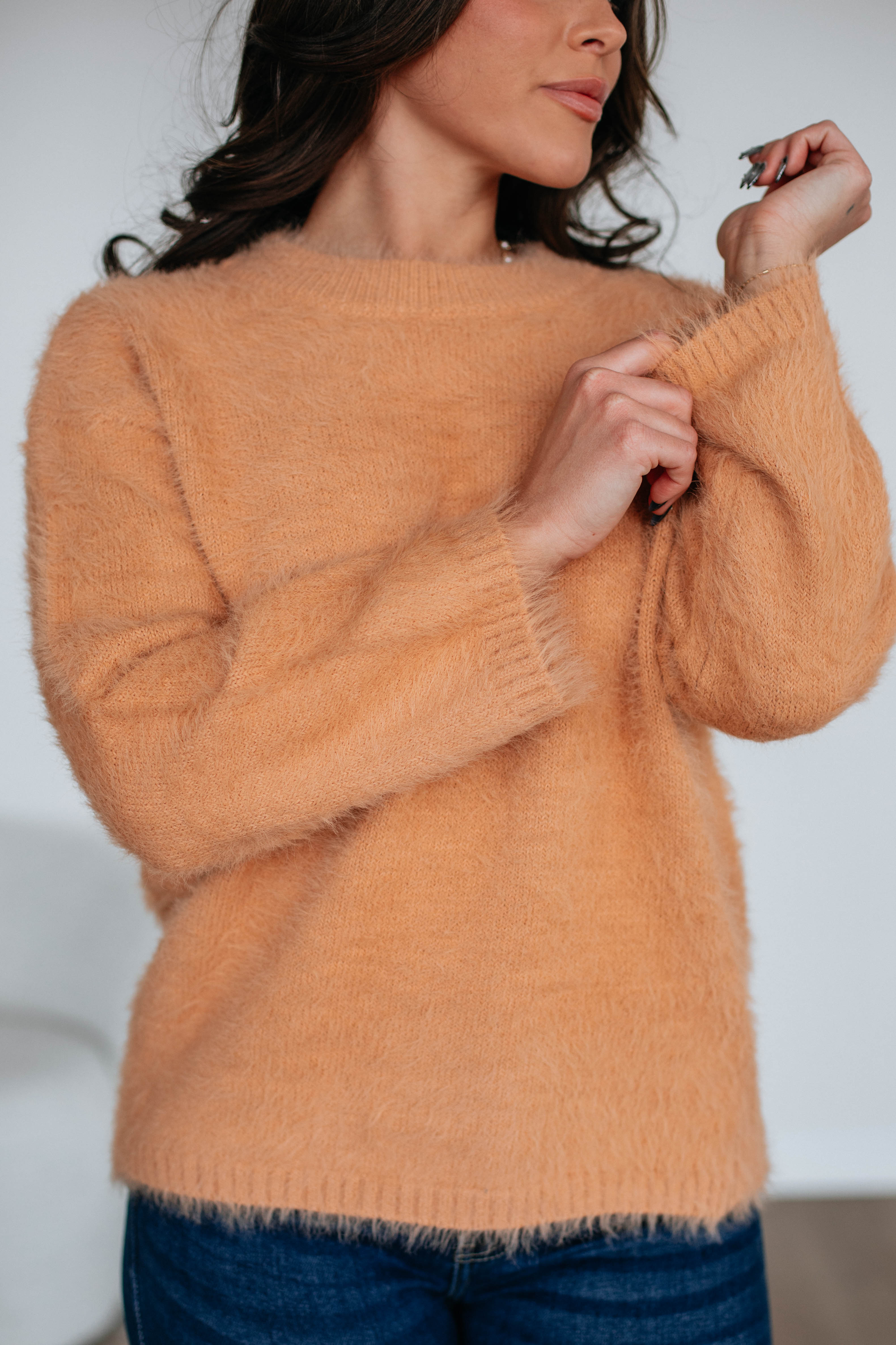 Everly Sweater Light Camel - Women's Soft Knit Pullover for Fall & Winter | Cozy Casual Wear for Office, Travel & Date Nights