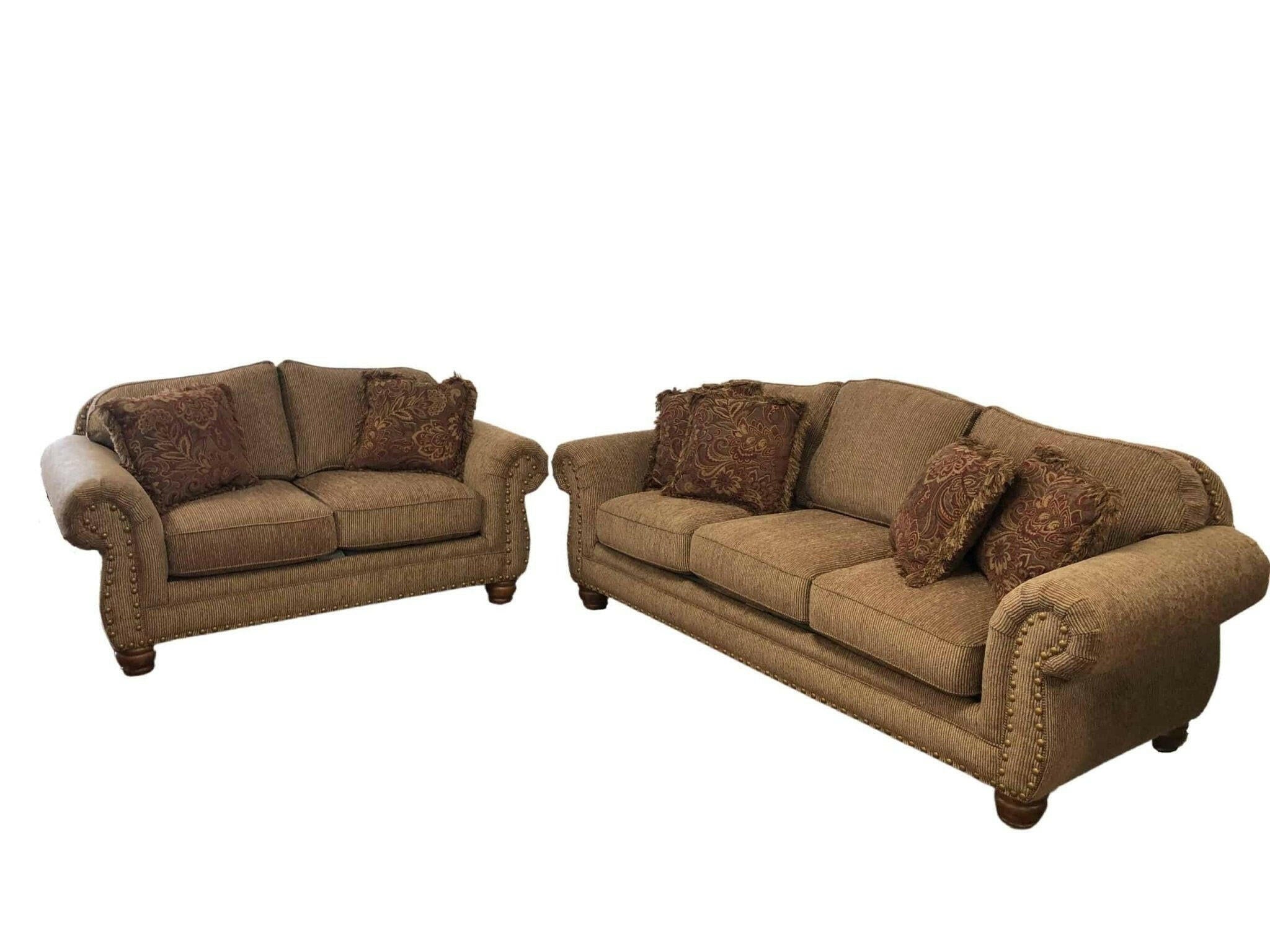 Lonewolf Brass Sofa and Loveseat 3180 - Modern Living Room Furniture Set for Home & Office Decor | Perfect for Small Spaces, Apartments and Cozy Gatherings
