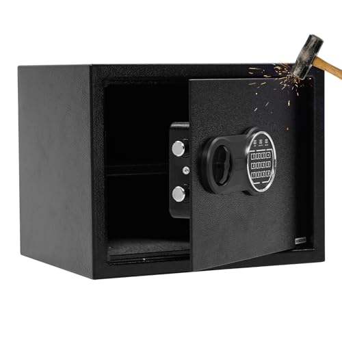 GARVEE 14.9 Inch Steel Security Safe Box with Digital Keypad Lock, Fireproof & Waterproof, Heavy Duty Bolt Down Kit for Home, Office, Jewelry & Cash Protection