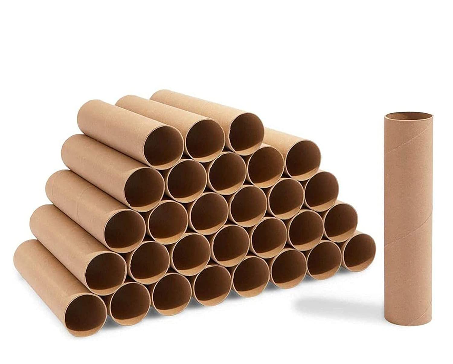 Healthcom 20 Pcs 3.9'' x 5.9'' Brown Cardboard Tubes - Sturdy Empty Toilet Paper Rolls for DIY Crafts, Painting, Handmade Projects | Perfect for School Art, Gift Wrapping & Home Decor