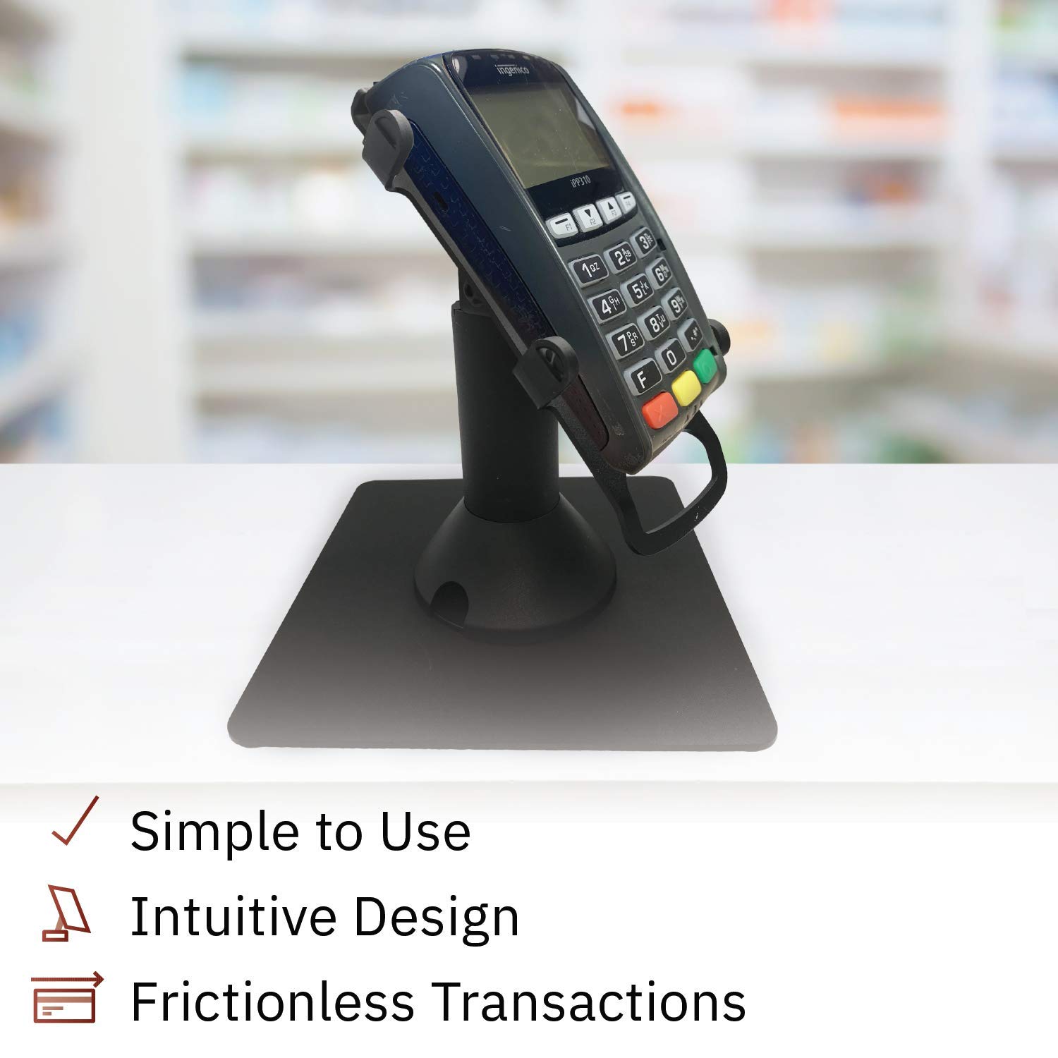 Freestanding Swivel & Tilt Stand for Ingenico IPP310/315/320/350 Payment Terminals - Adjustable Countertop POS Display for Retail Stores & Restaurants