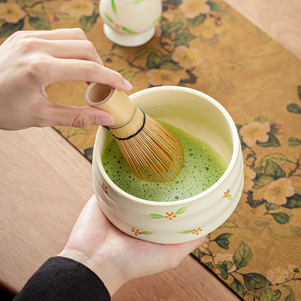 Premium Japanese Floral Matcha Green Tea Ceremony Set - Authentic Traditional Tea Kit for Home, Office & Gifting | Relaxing Zen Tea Experience