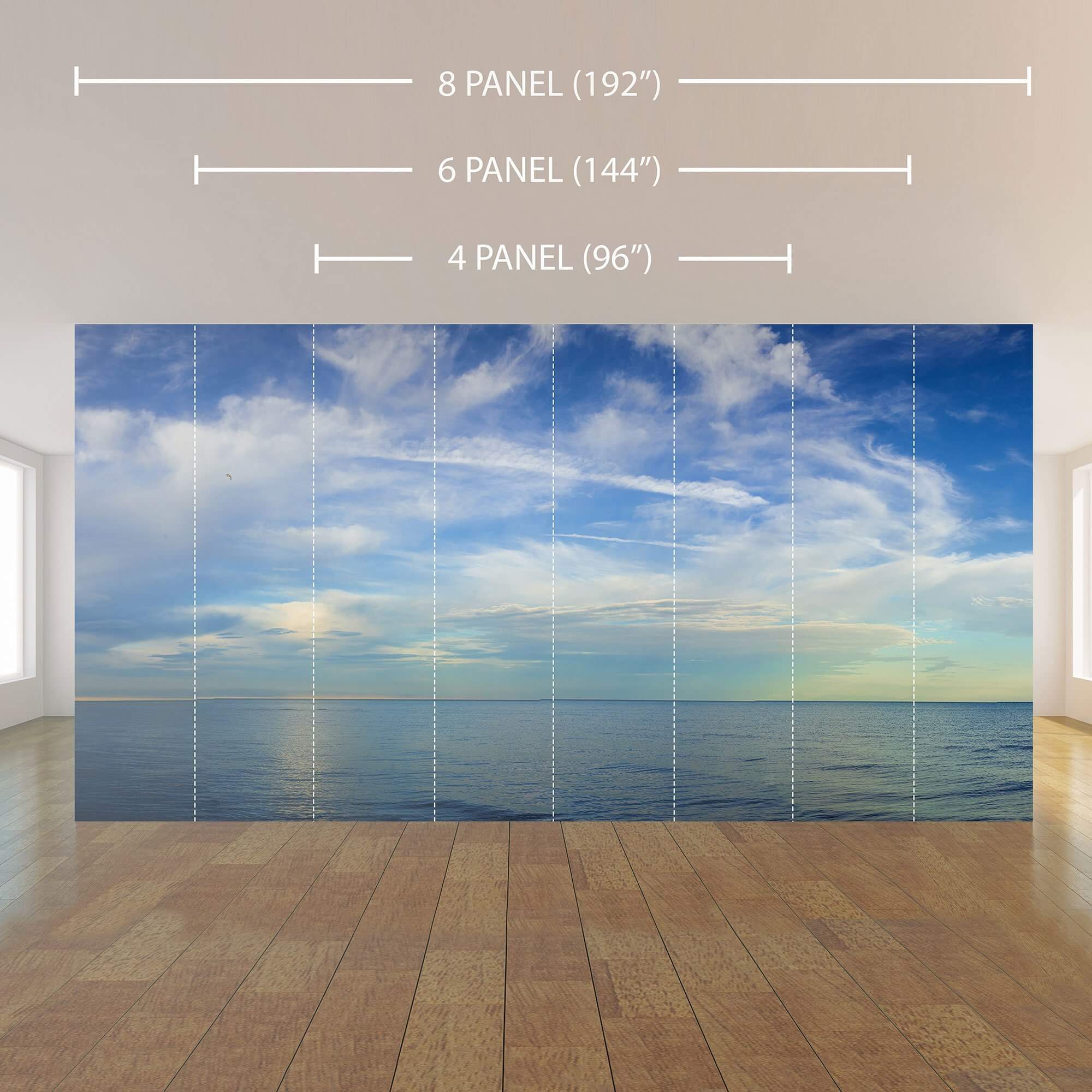 White Clouds Landscape Peel and Stick Removable Wall Mural 3414 - Self-Adhesive Wallpaper for Bedroom, Living Room & Nursery Decor