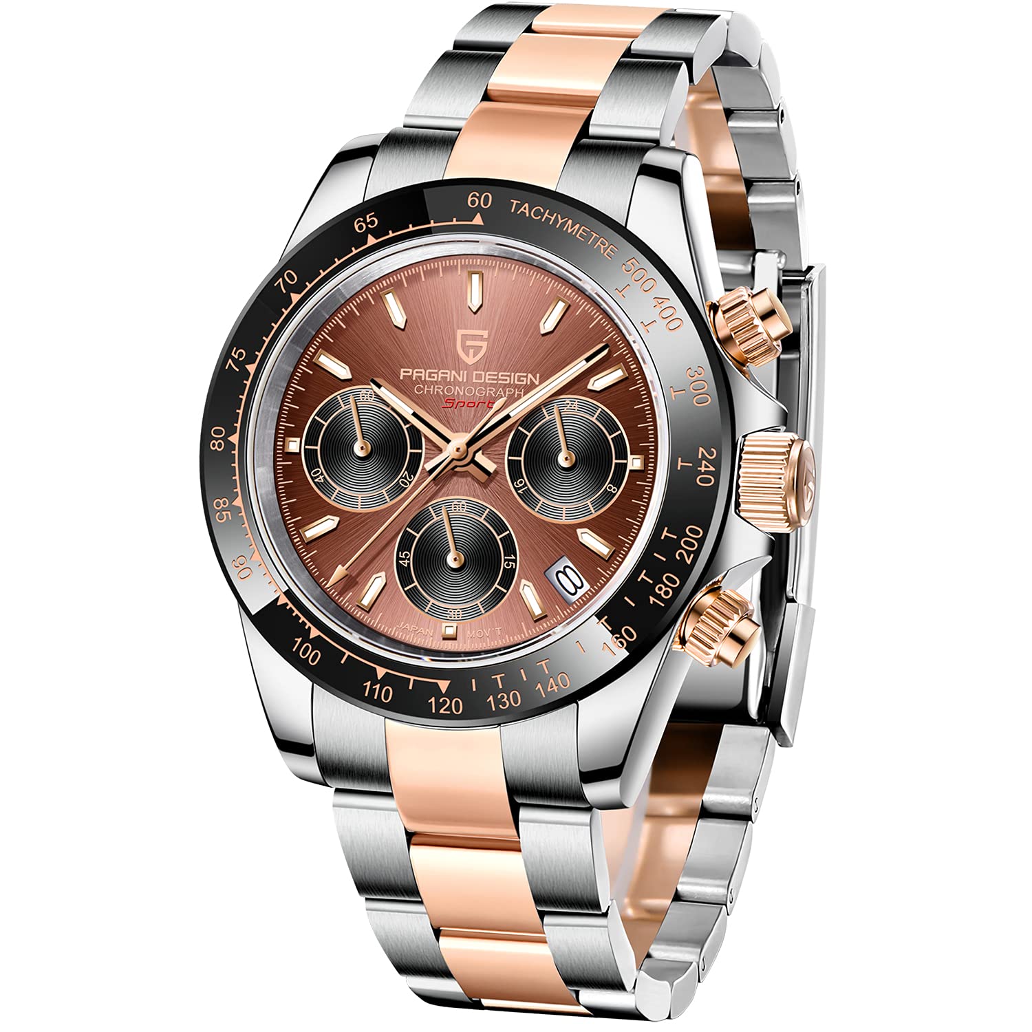 Pagani Design Men's Chronograph Watch - Stainless Steel Case, Japan VK63 Movement, 100M Waterproof - Perfect for Sports, Business & Casual Wear