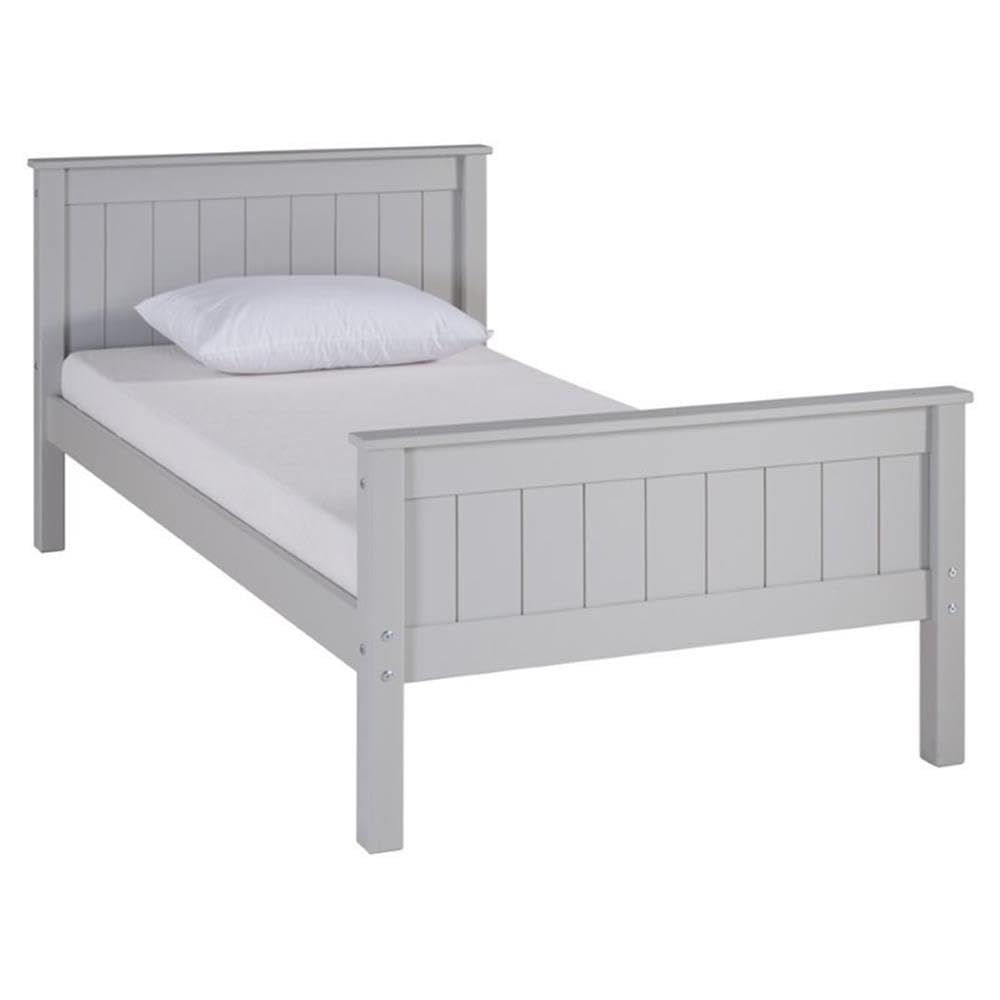 Rosebery Twin Wood Platform Bed for Kids - Dove Gray - Sturdy & Safe Children's Bedroom Furniture for Small Spaces & Shared Rooms