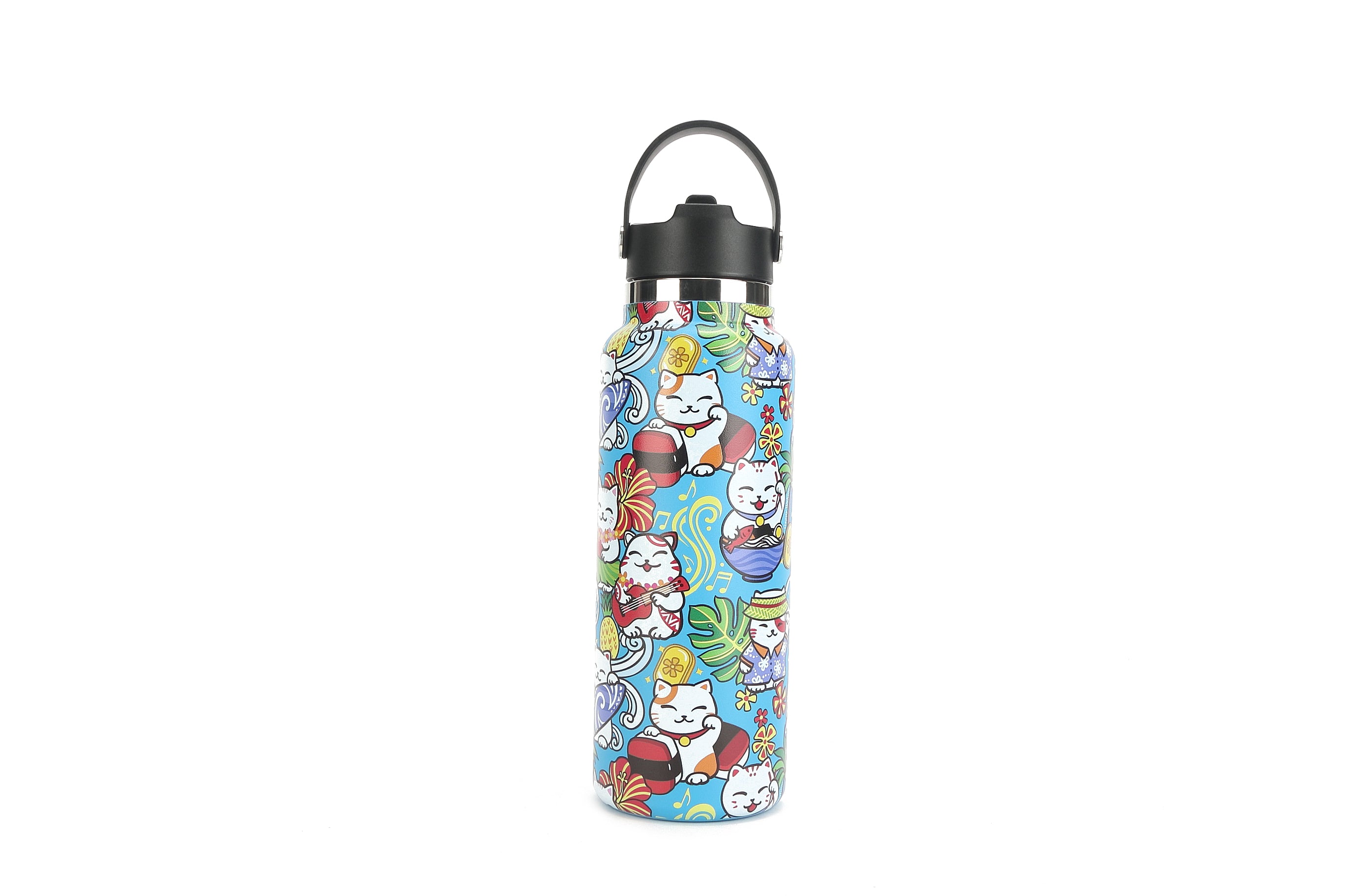 40oz Insulated Stainless Steel Water Bottle - Leak Proof, BPA Free, Keeps Drinks Cold 24Hrs/Hot 12Hrs - Perfect for Gym, Hiking, Travel & Outdoor Activities (Neko Teal)