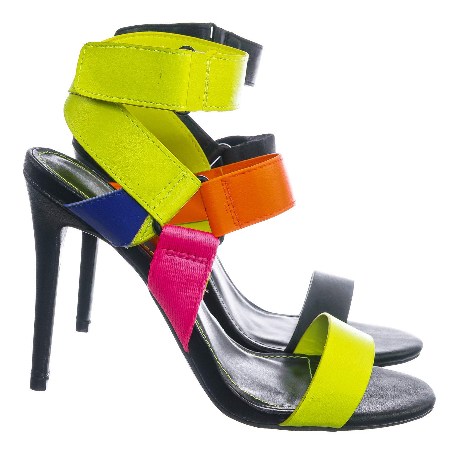 Women's Sporty Color Block Sandal with Hook and Loop Gladiator Straps - Comfortable Casual Walking Shoes for Summer Outings & Beach Vacations