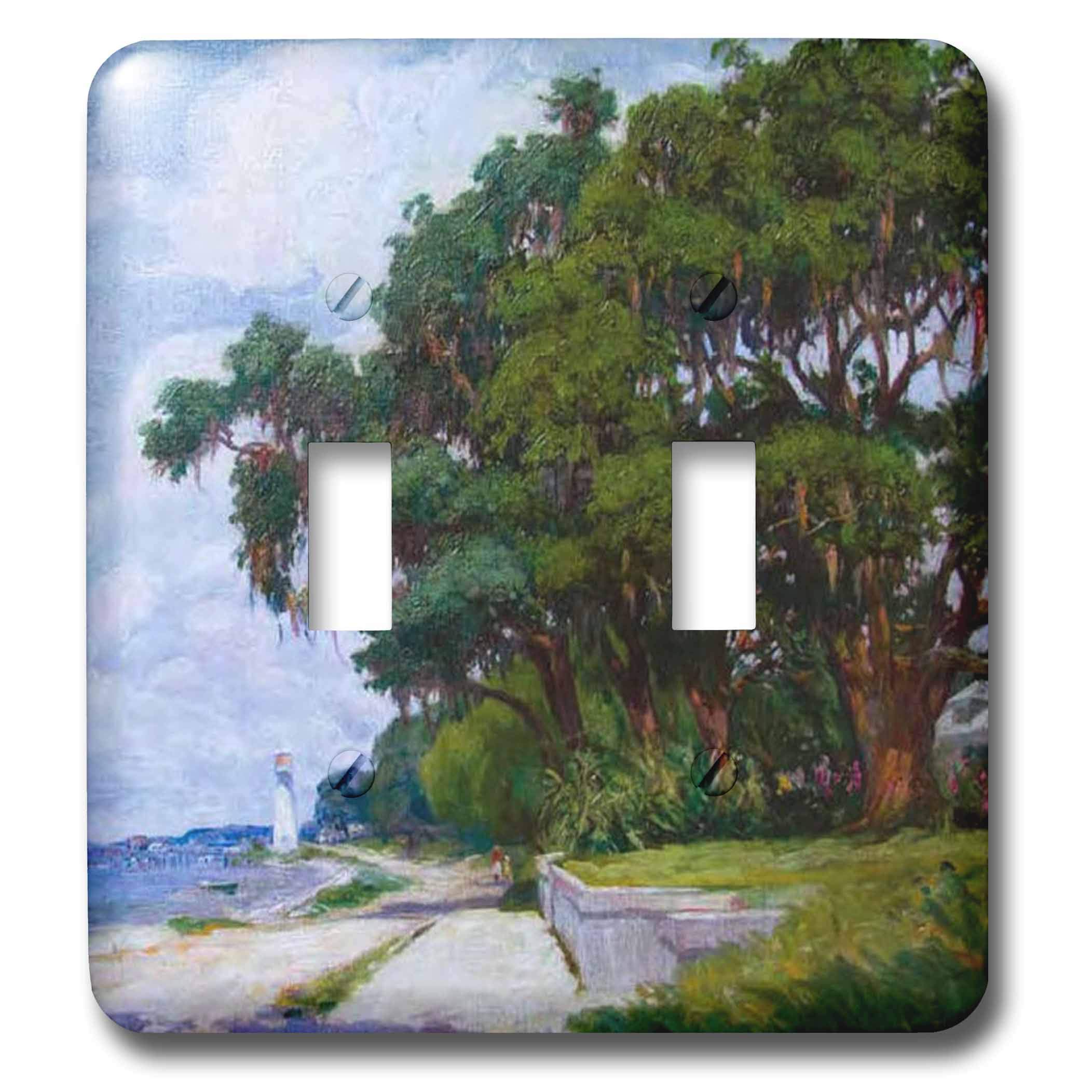 3D Printed Biloxi Lighthouse Woodward Painting Double Toggle Switch Plate - Wall Decor for Living Room, Bedroom & Office (3dRose lsp_26383_2)