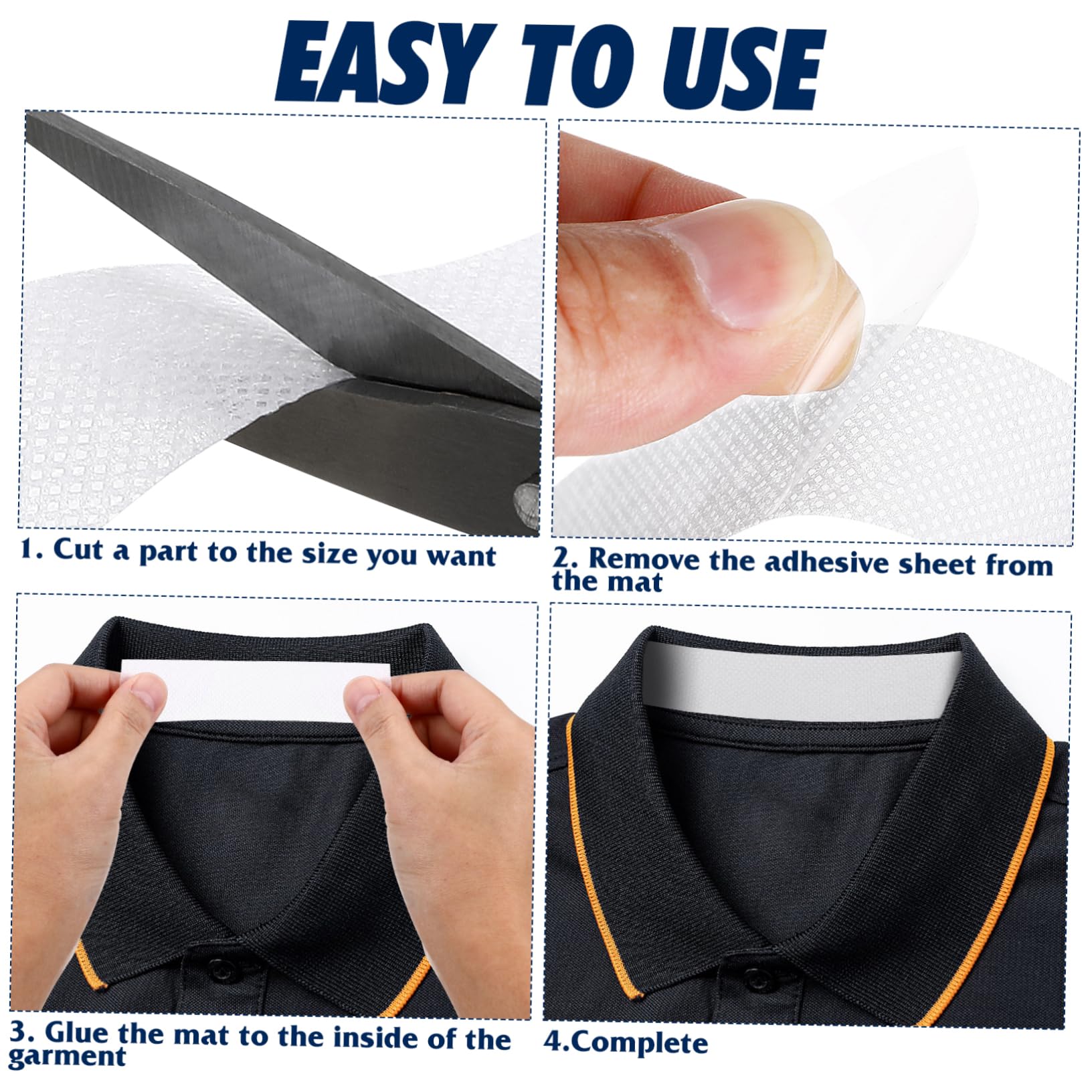 6 Rolls Disposable Adhesive Collar Protectors for Men & Women - Invisible Sweat Absorption Pads for Dress Shirts, Blouses & Suits (6 Pack) - Stay Fresh & Stain-Free All Day at Work or Formal Events