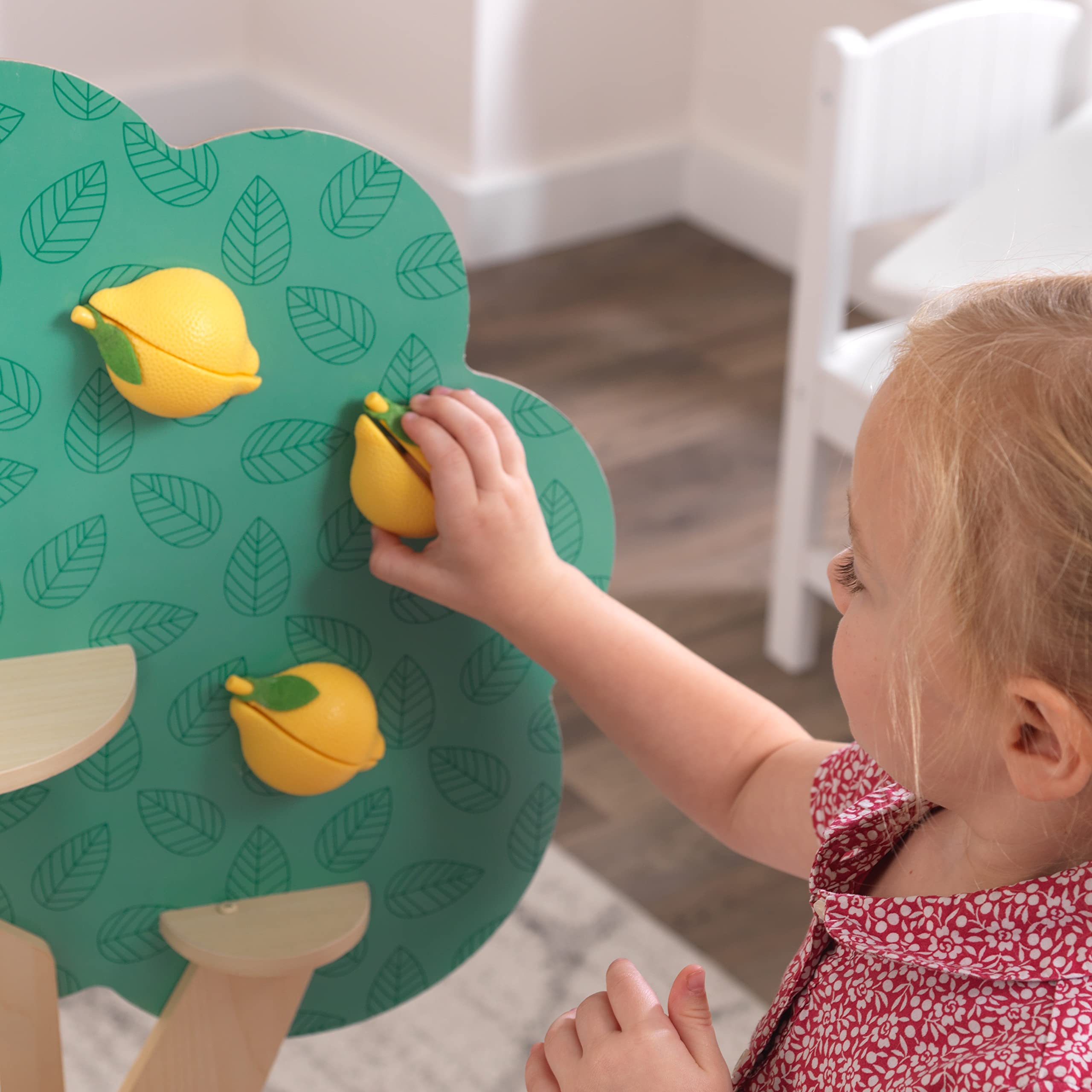 KidKraft Happy Harvest Wooden Play Kitchen Set for Kids with Play Food, Accessories & Working Ice Maker - Pretend Cooking Toy for Toddlers & Preschoolers - Perfect for Imaginative Play, Role Playing & Early Learning at Home or Classroom