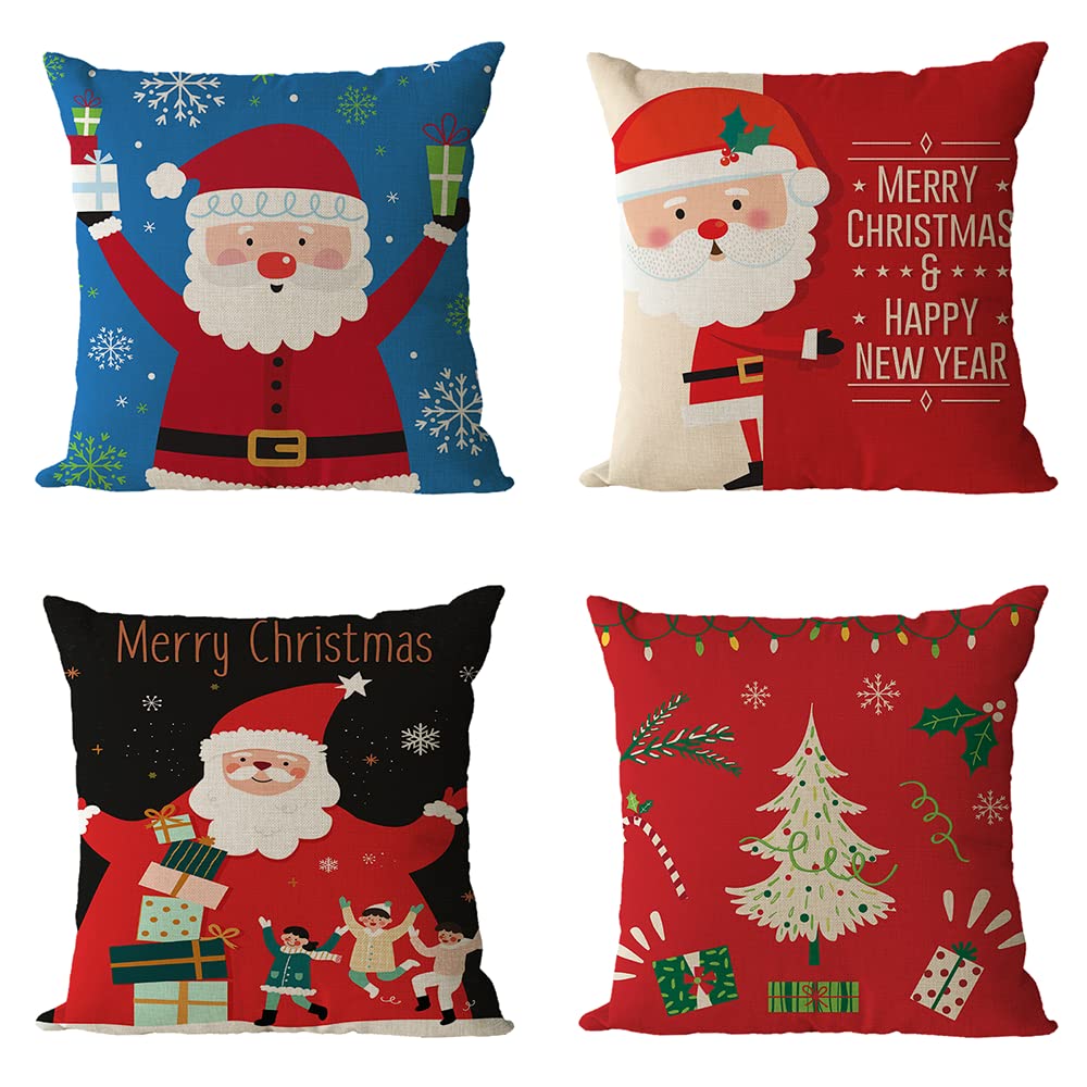 AUSDIN 18x18 Inch Fall Decor Pillow Covers - Soft Throw Pillow Cases for Couch, Bed, Sofa - Farmhouse Style Seasonal Home Decor for Living Room, Porch - Perfect for Autumn, Thanksgiving, Christmas and New Year Decorations