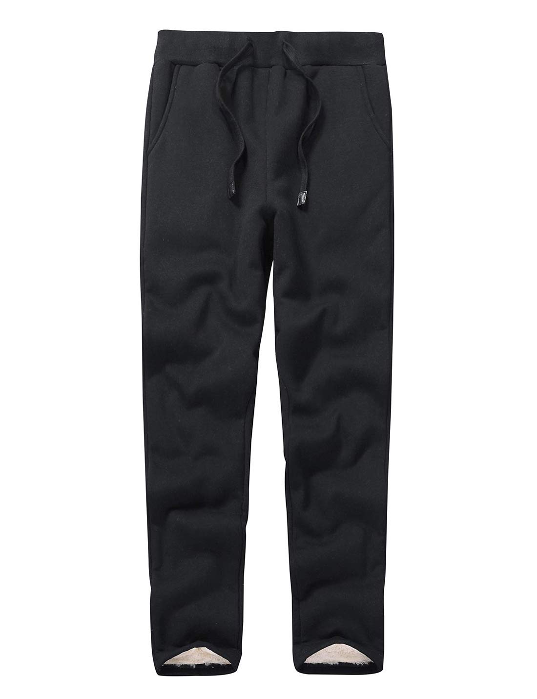 PEHMEA Women's Fleece Joggers - Sherpa Lined Winter Sweatpants for Workout & Lounge, Soft Thermal Athletic Pants (Black, Large) - Perfect for Yoga, Running, Gym & Cold Weather Comfort