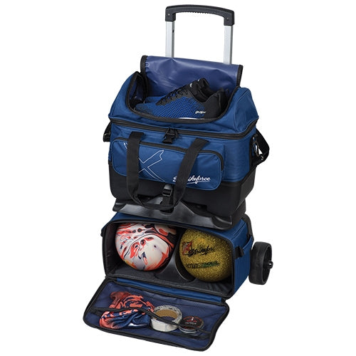 KR Strikeforce Hybrid X Navy 4 Ball Roller Bowling Bag - Durable & Lightweight Bowling Equipment for League Play & Tournaments | Perfect for Bowling Enthusiasts & Professional Players