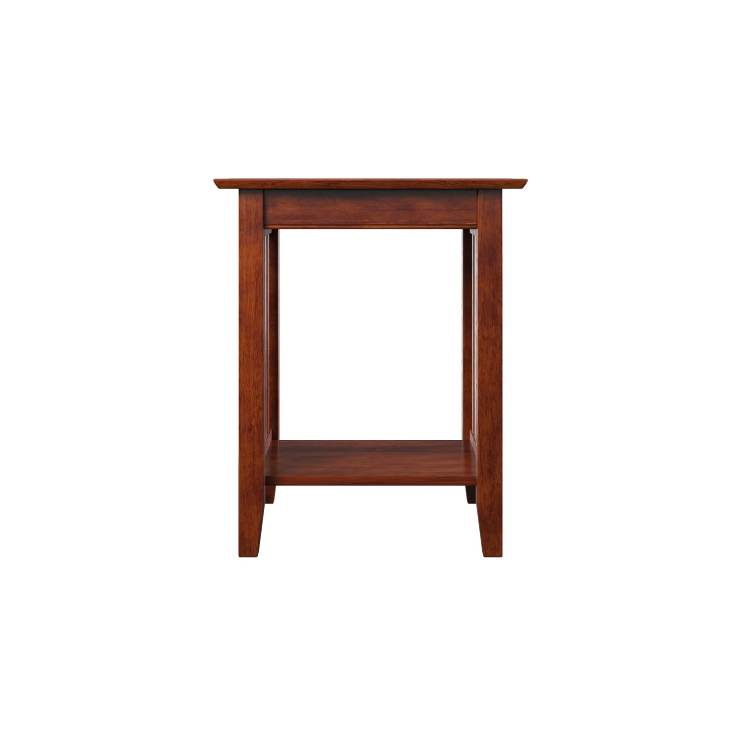 AFI Mission Printer Stand with Charging Station - Solid Walnut Wood Desktop Organizer for Home Office, Printer Shelf with USB Ports - Perfect for Workspace Organization & Device Charging