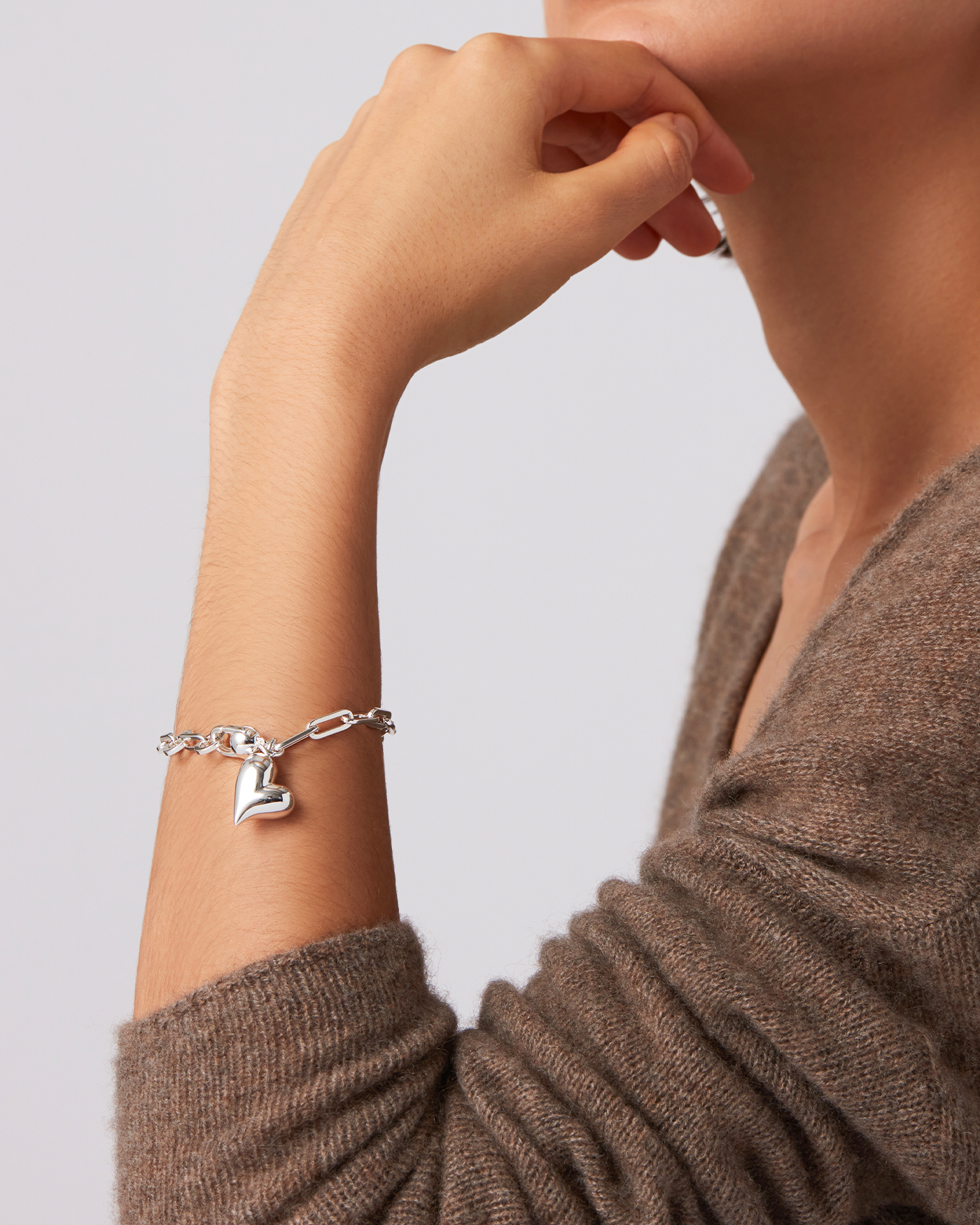 Puffy Heart Bracelet for Women - Cute Adjustable Charm Bracelet Gift for Girlfriend, Best Friend, Daughter - Perfect for Valentine's Day, Birthday, Anniversary Gifts