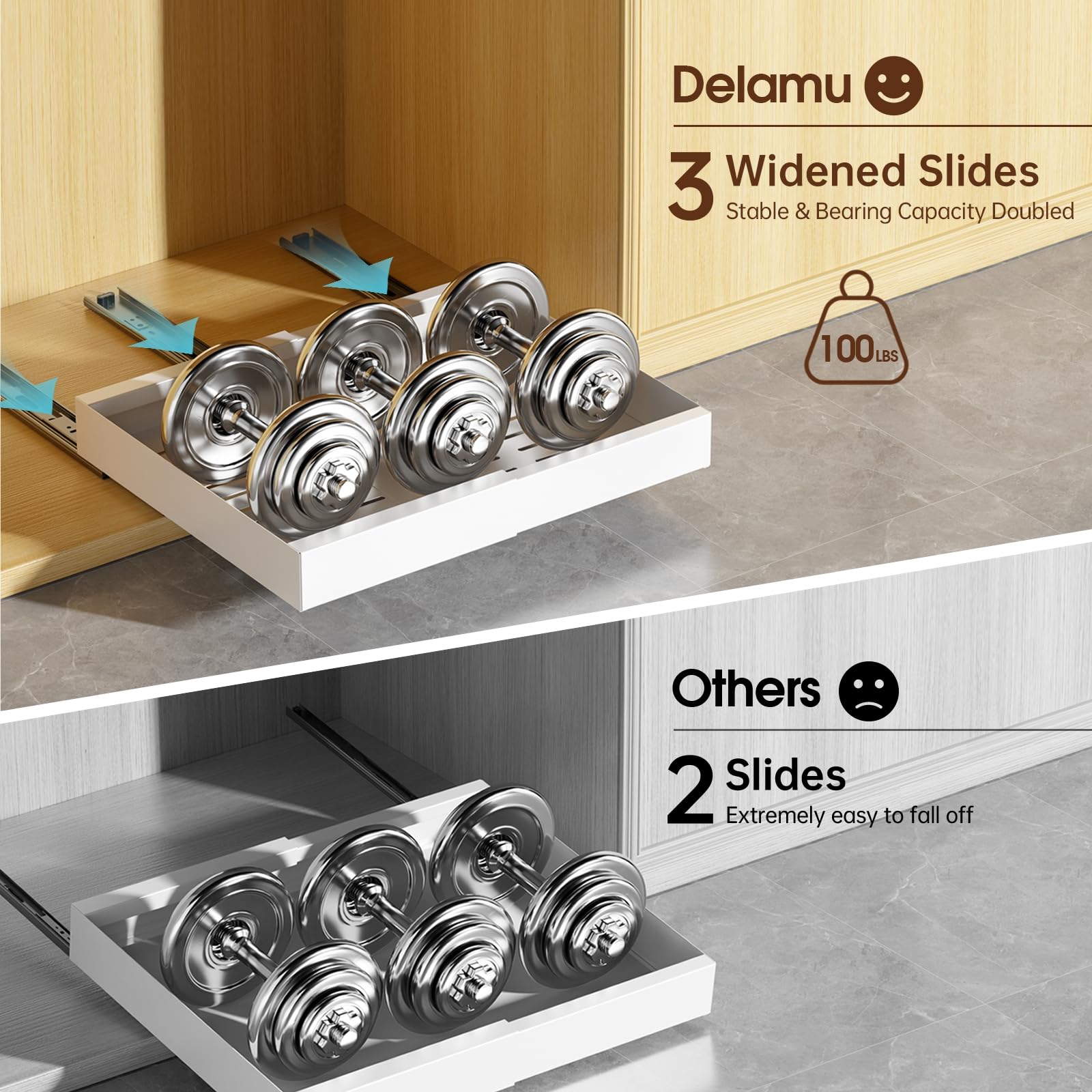Delamu Expandable Pull Out Cabinet Organizer (11.8