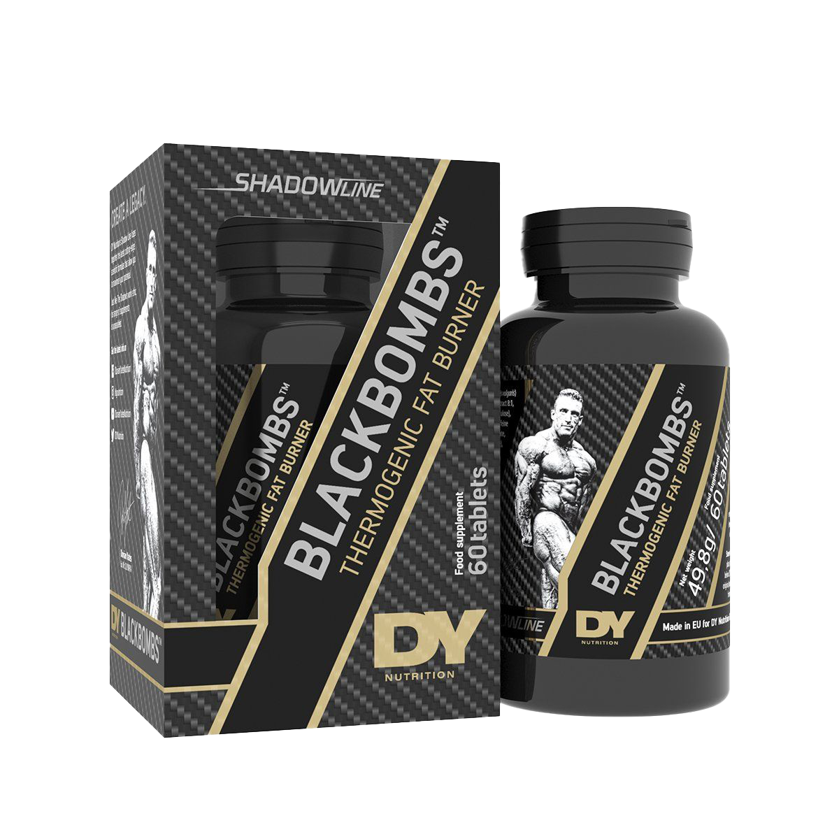 DY Nutrition Black Bombs Fat Burner Supplement - 60 Capsules for Weight Loss & Metabolism Boost | Unflavored | Supports Energy & Focus for Workouts & Active Lifestyle