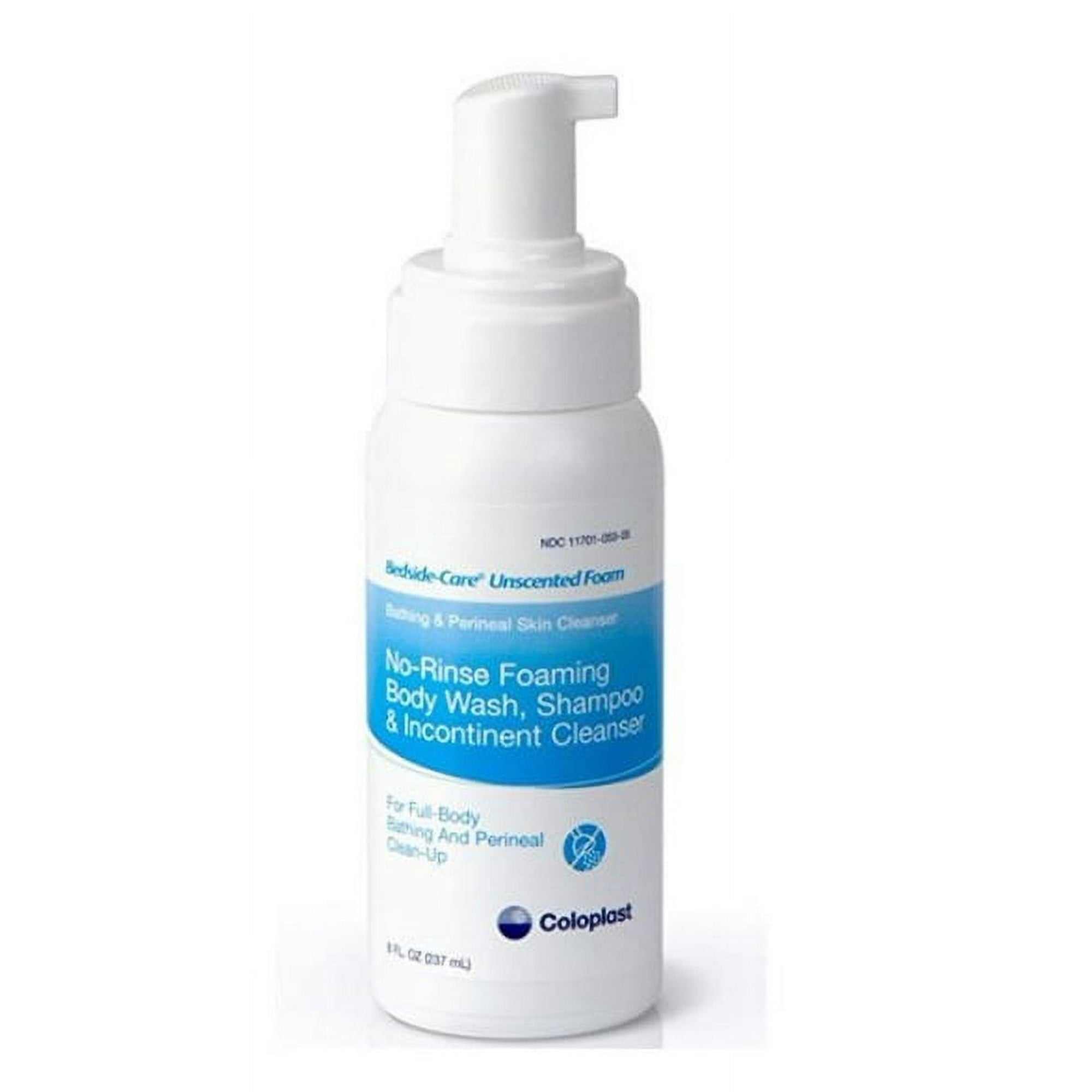 Coloplast Bedside Care Foam Wash - Unscented Gentle Cleanser for Sensitive Skin, 4.1 oz - Ideal for Bedridden Patients & Elderly Care at Home