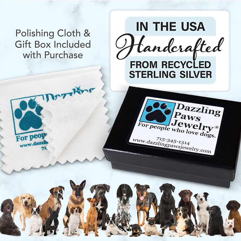 Dazzling Paws Sterling Silver Australian Shepherd Dog Pendant Necklace - Perfect for Pet Lovers & Dog Jewelry Gifts