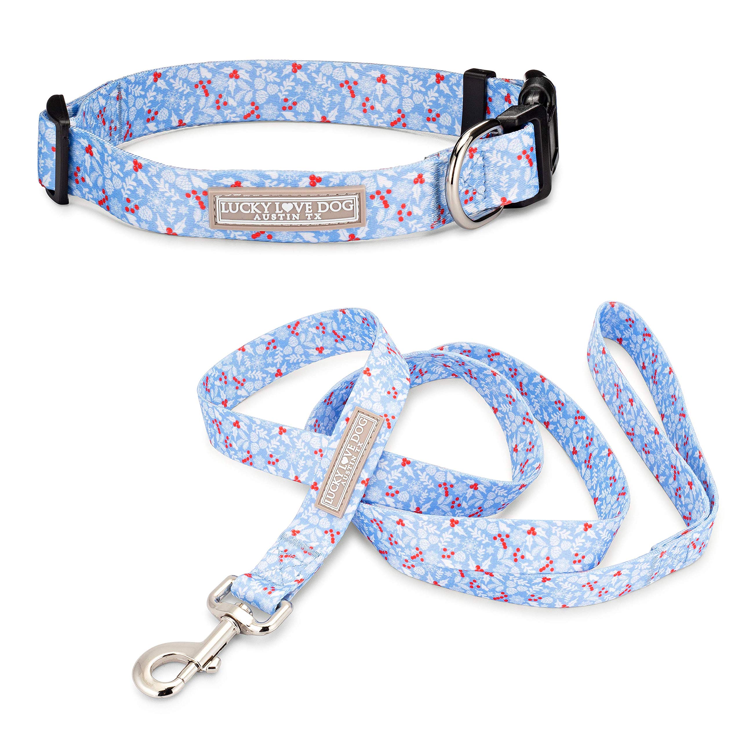 Premium Adjustable Dog Collar & Leash Set for Small, Medium & Large Dogs - Winter Blue Combo (Ideal for Daily Walks, Training & Outdoor Adventures)