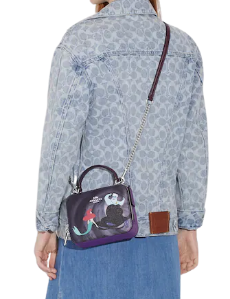 Coach Disney X Coach Box Crossbody Bag with Ursula Motif - Stylish Mini Purse for Women, Perfect for Parties, Travel & Everyday Use