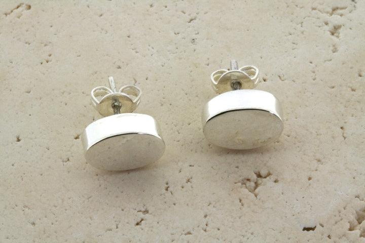Sterling Silver Oval Cylinder Stud Earrings for Women - Elegant & Hypoallergenic Jewelry for Everyday Wear & Special Occasions