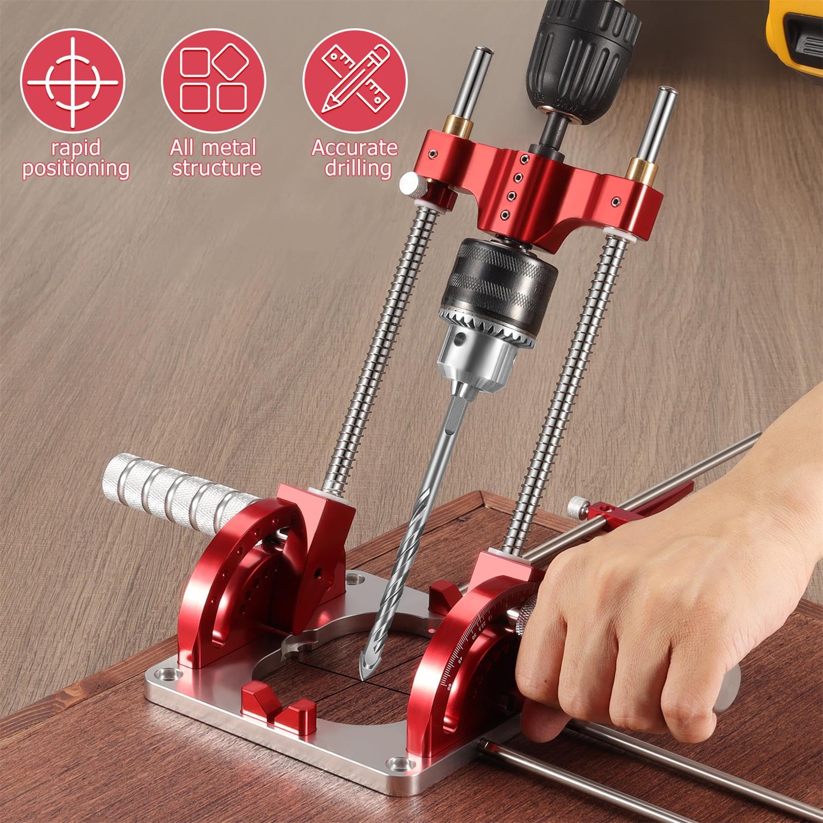 Portable Multi-Angle Drill Guide for Straight & Angled Holes (1/16