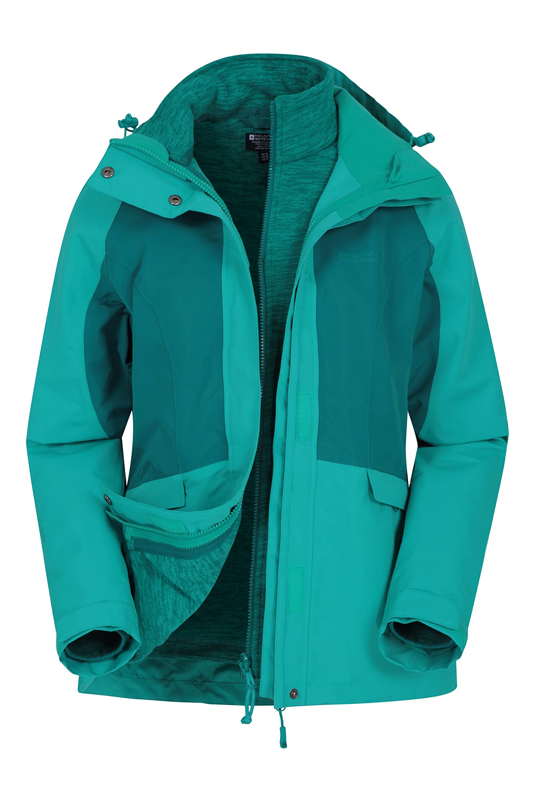 Mountain Warehouse Women's Waterproof 3-in-1 Winter Jacket - Windproof Raincoat for Hiking, Skiing & Outdoor Adventures